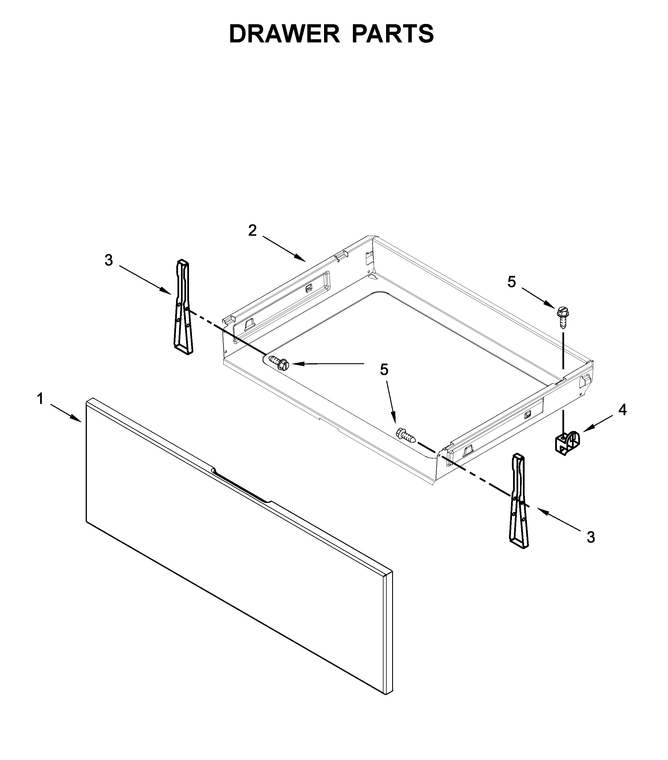 Whirlpool WFE525S0HV0 drawer parts diagram