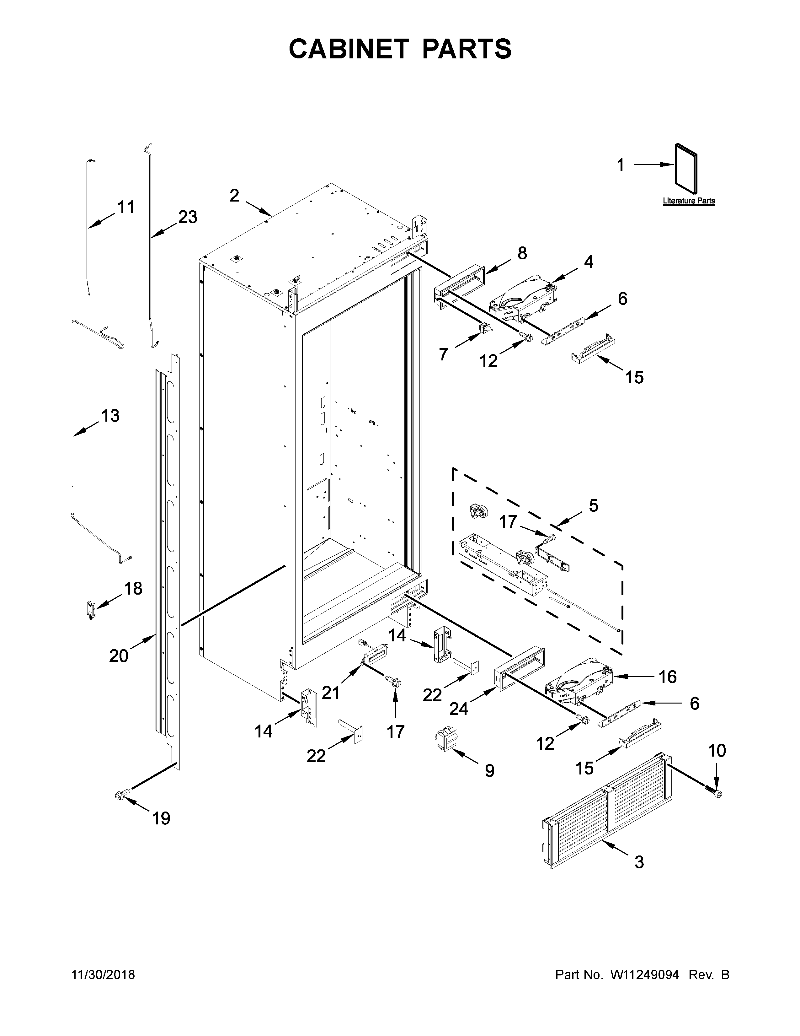 Jenn-Air JBRFR24IGX00 cabinet parts diagram