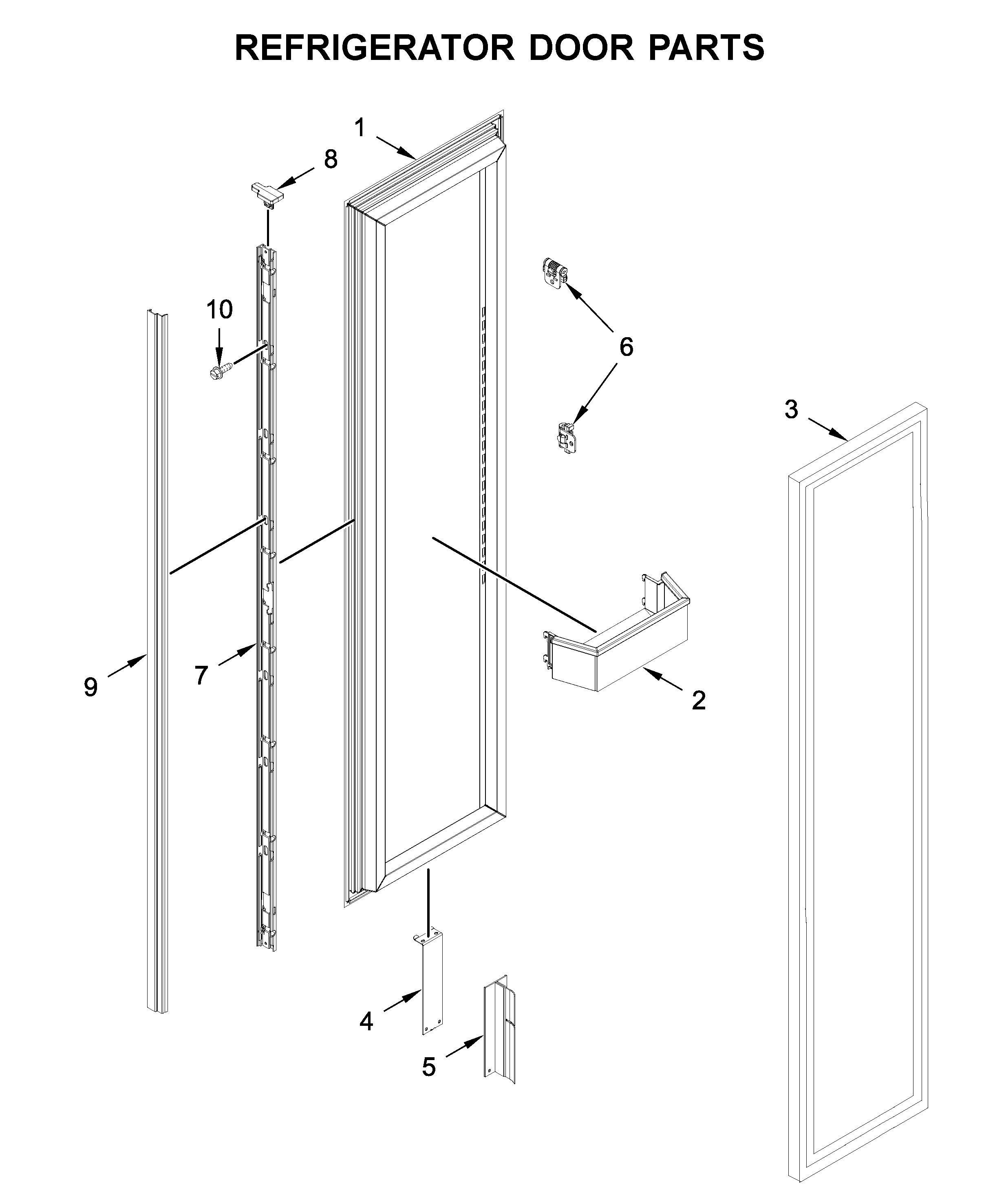 Jenn-Air JBRFL24IGX00 refrigerator door parts diagram