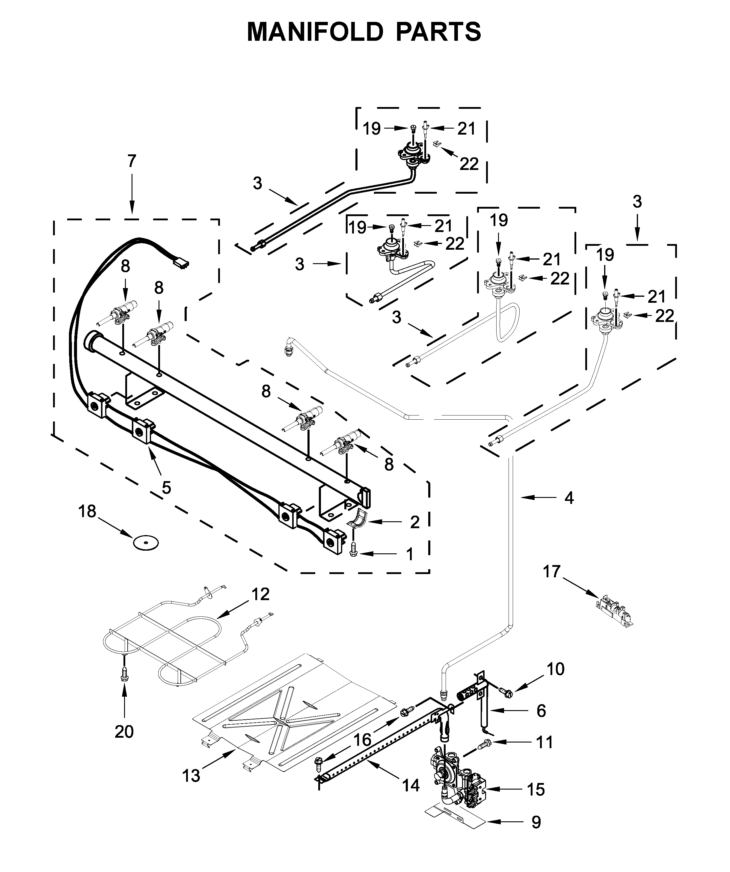 Whirlpool WEG515S0FV2 manifold parts diagram