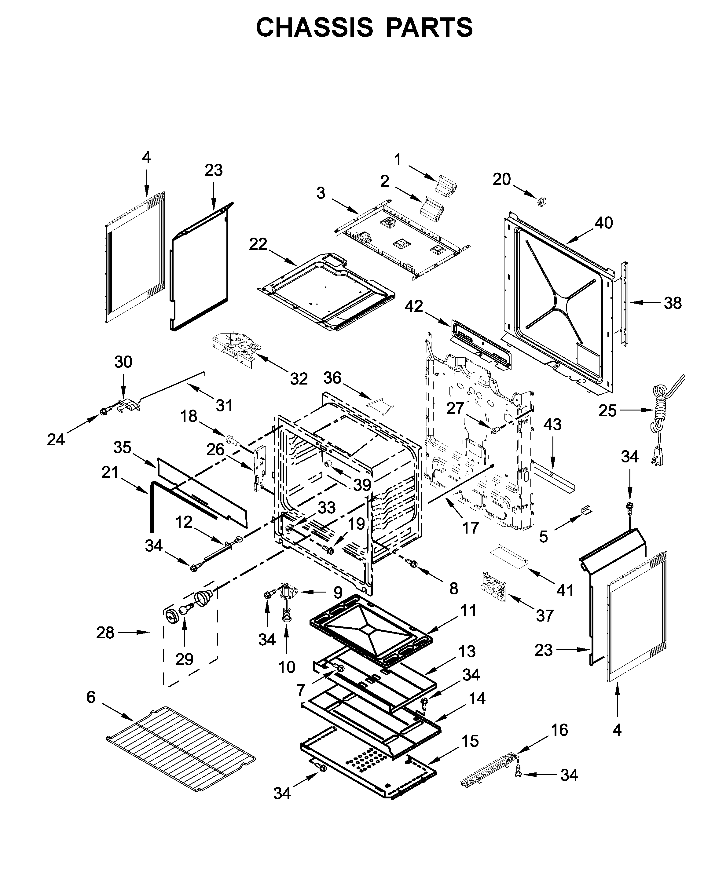 Whirlpool WEG515S0FV2 chassis parts diagram