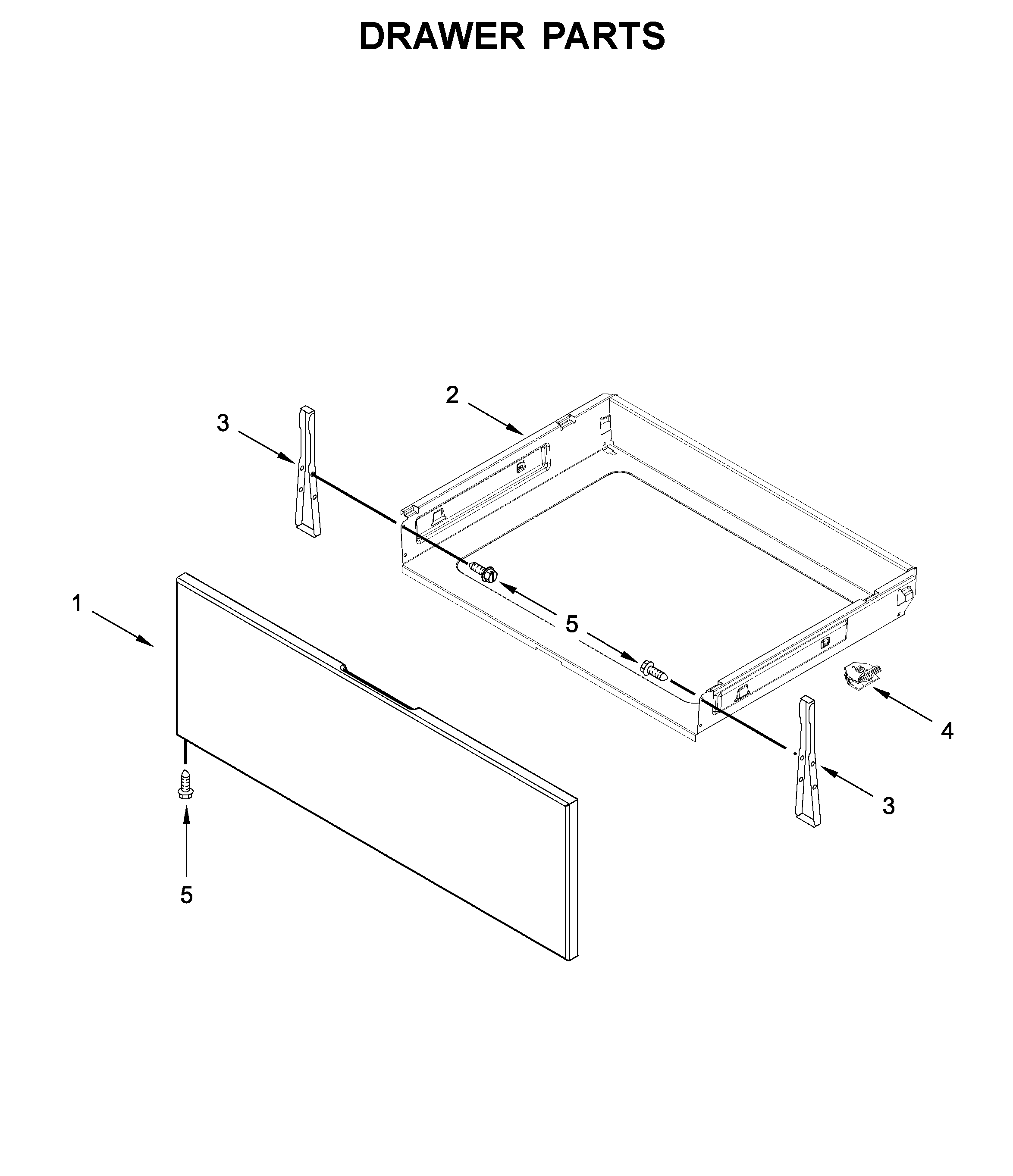 Whirlpool WEG515S0FV2 drawer parts diagram