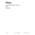 Whirlpool WFG510S0HW1 cover sheet diagram