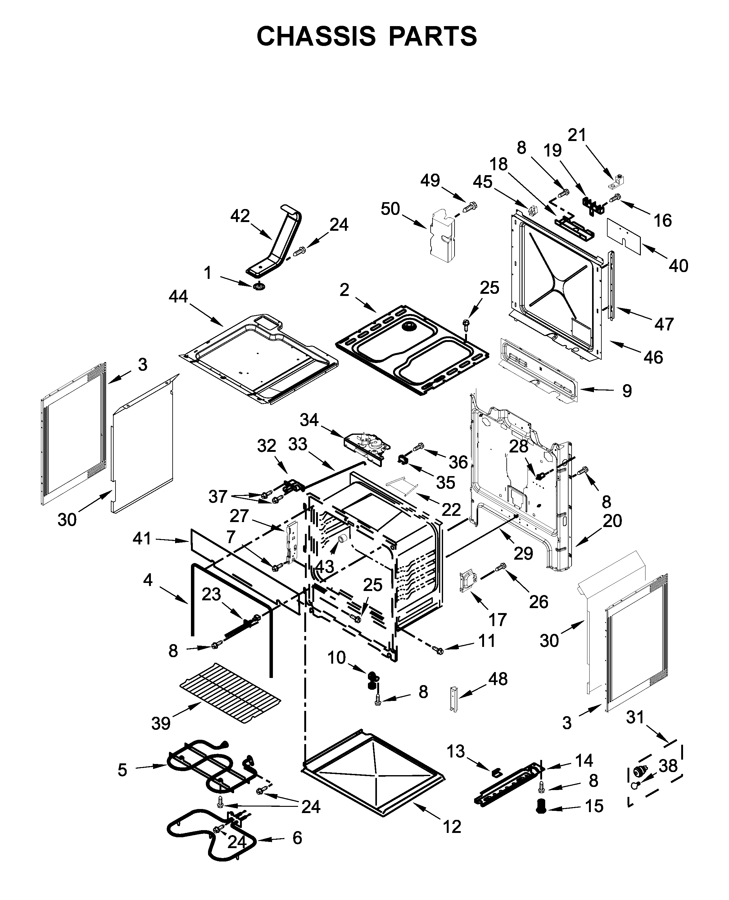 Whirlpool WEC310SAGS2 chassis parts diagram