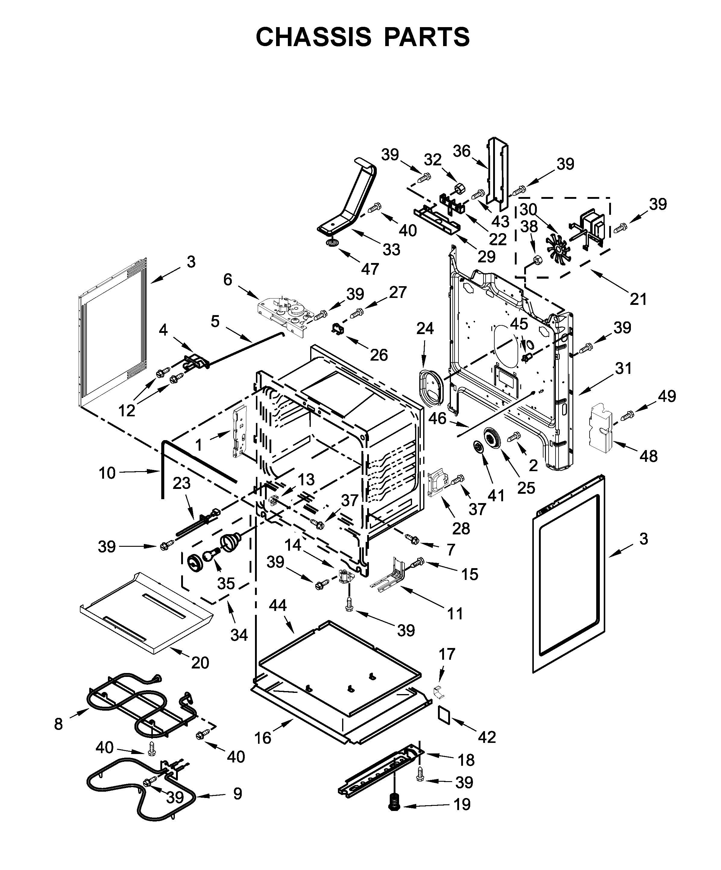 Whirlpool WFE520S0FS2 chassis parts diagram