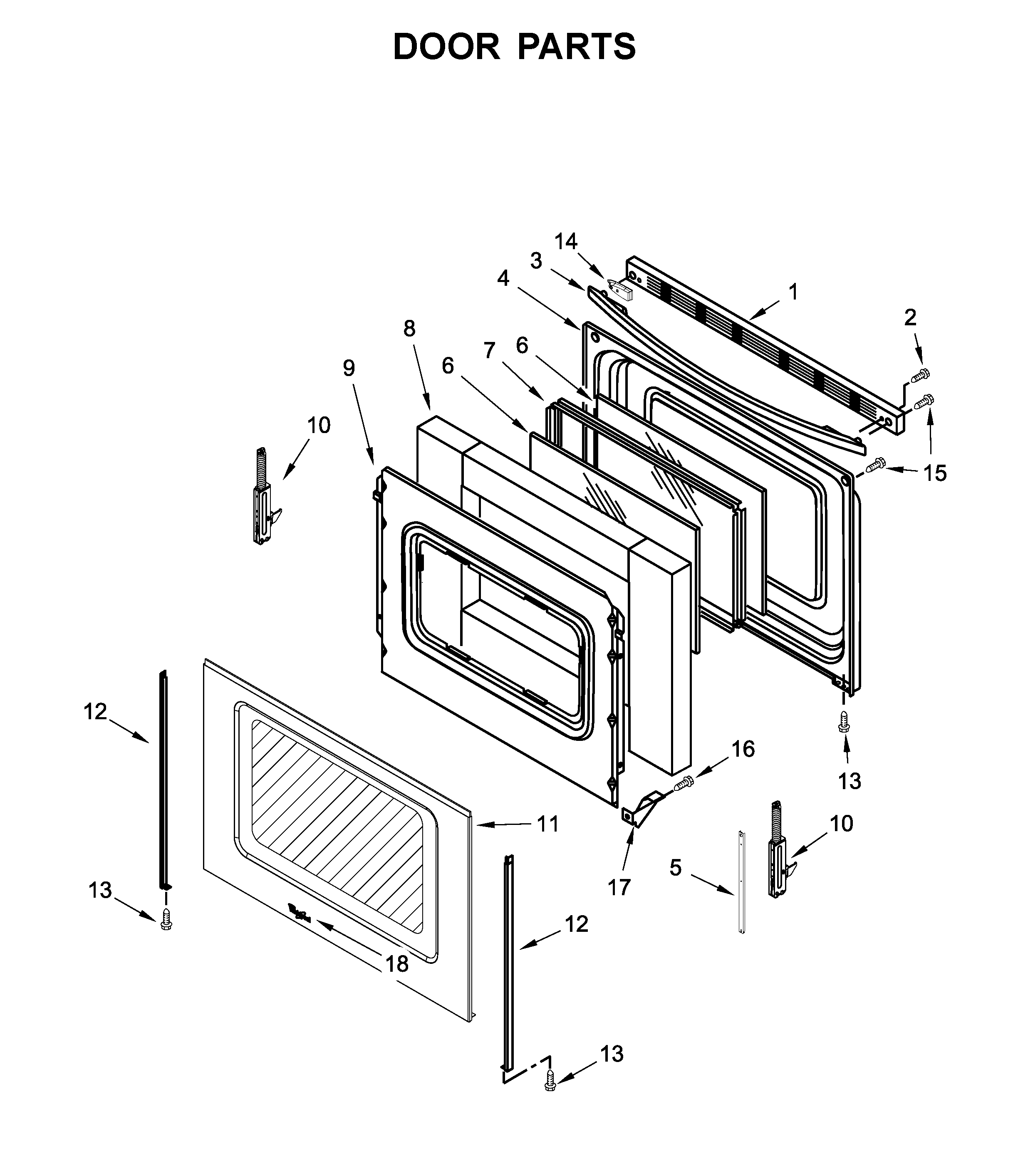 Whirlpool WFE520S0FS2 door parts diagram