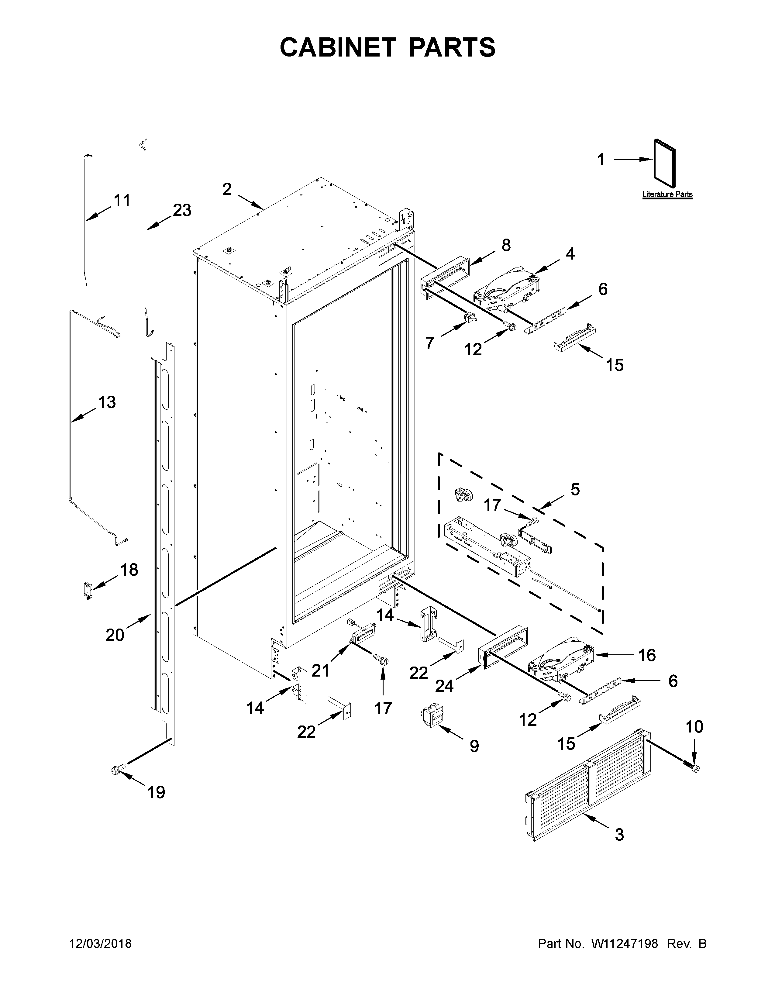 Jenn-Air JBRFR36IGX00 cabinet parts diagram