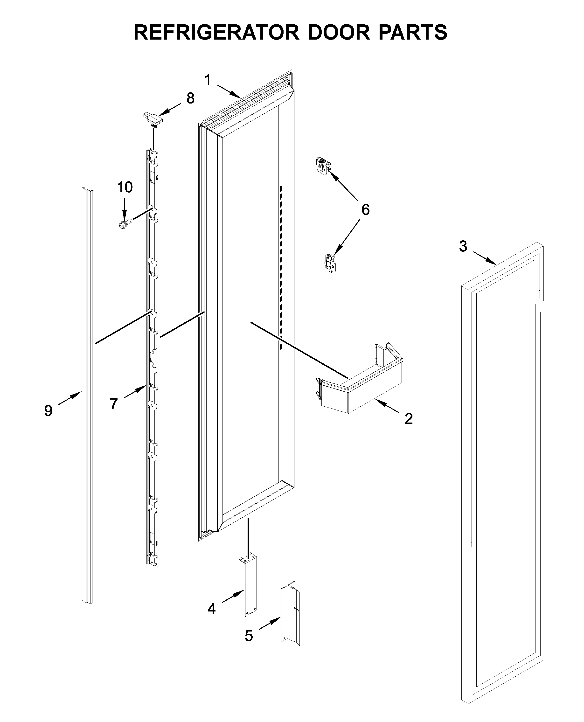 Jenn-Air JBRFR36IGX00 refrigerator door parts diagram