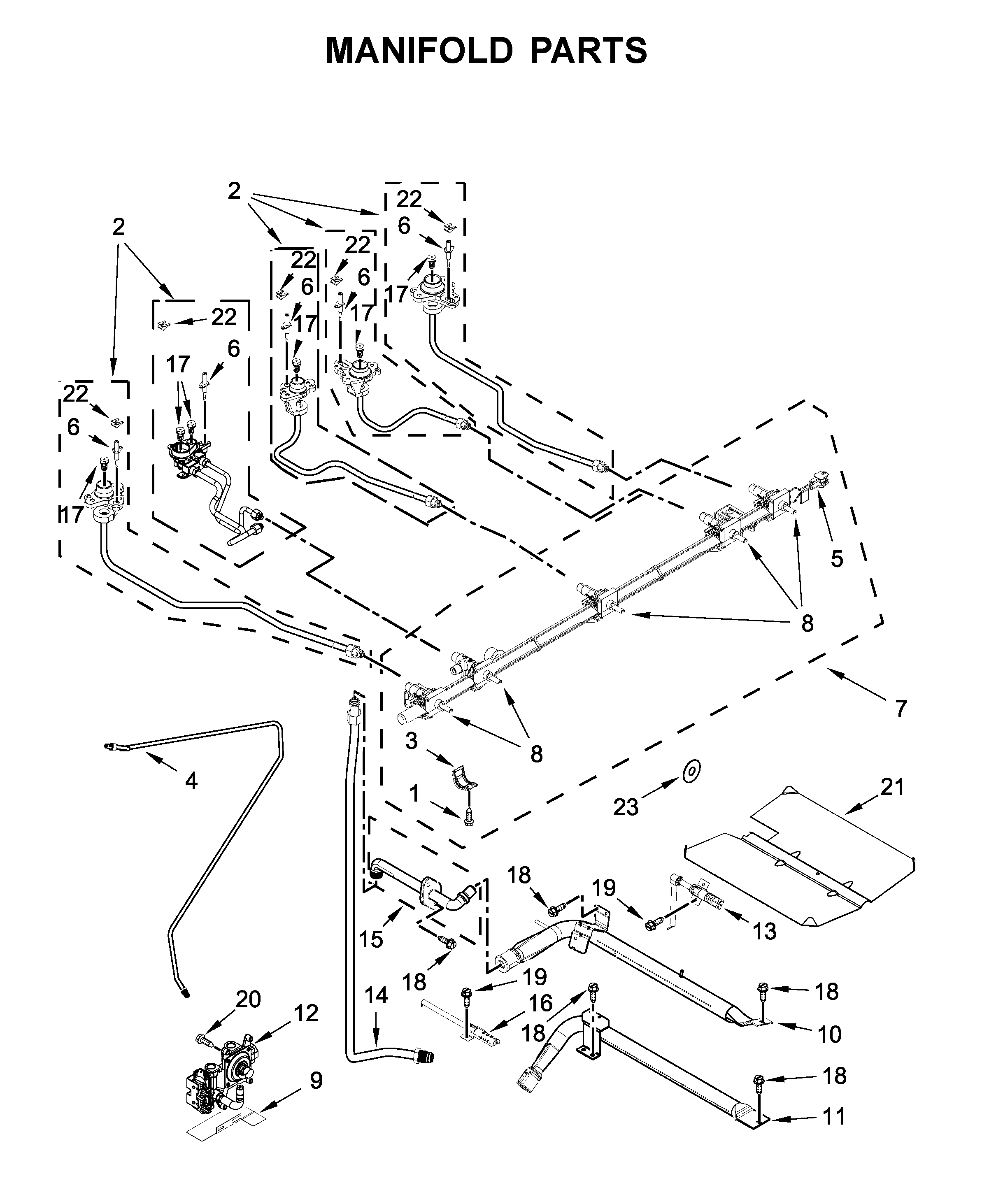 KitchenAid KSGB900ESS3 manifold parts diagram