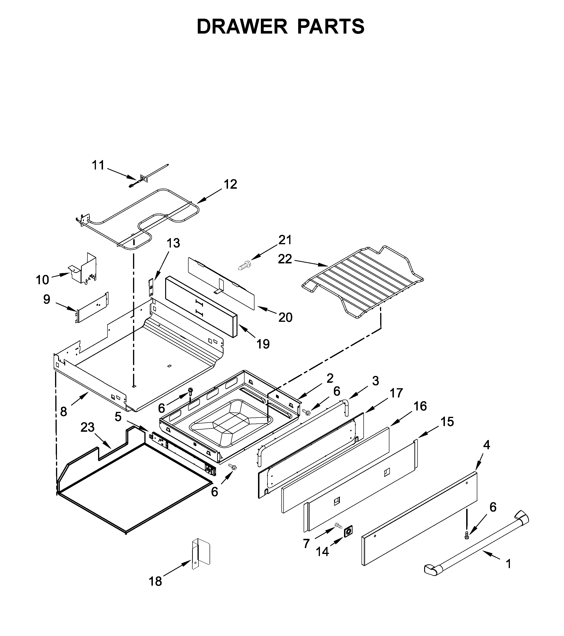 KitchenAid KSGB900ESS3 drawer parts diagram