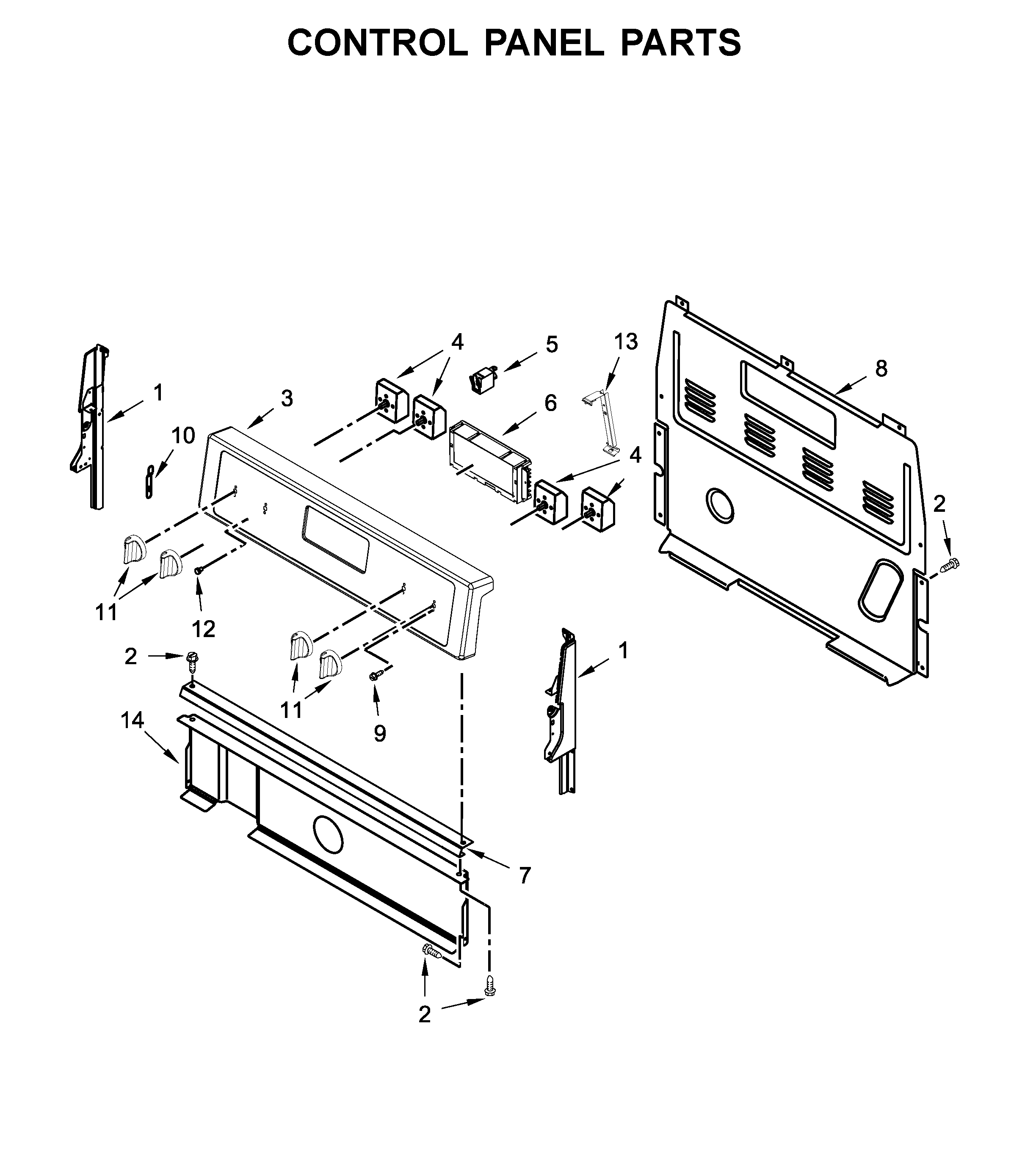 Whirlpool WFC310S0ES3 control panel parts diagram