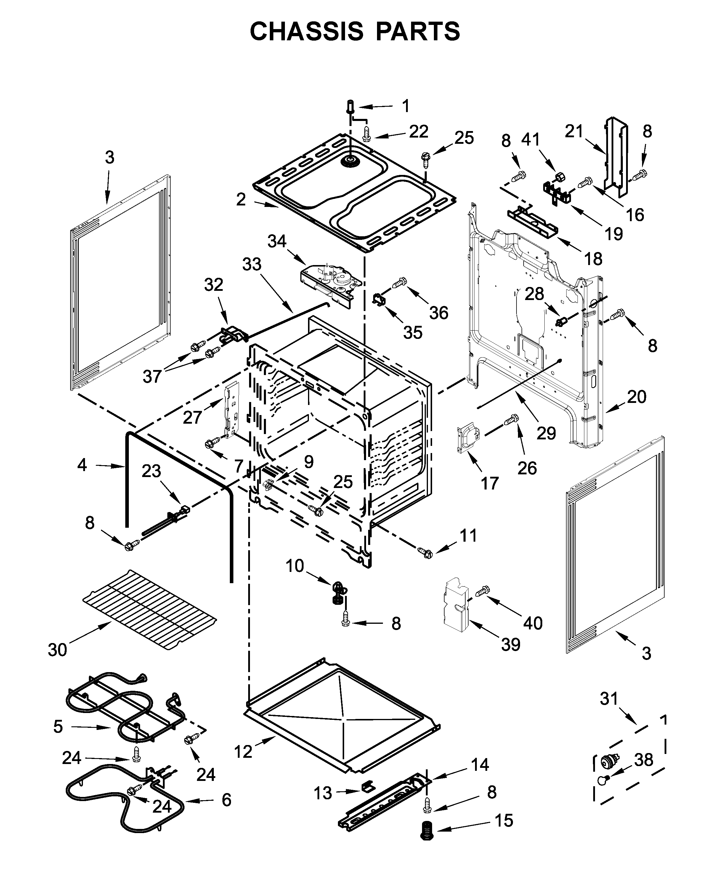 Whirlpool WFC310S0ES3 chassis parts diagram