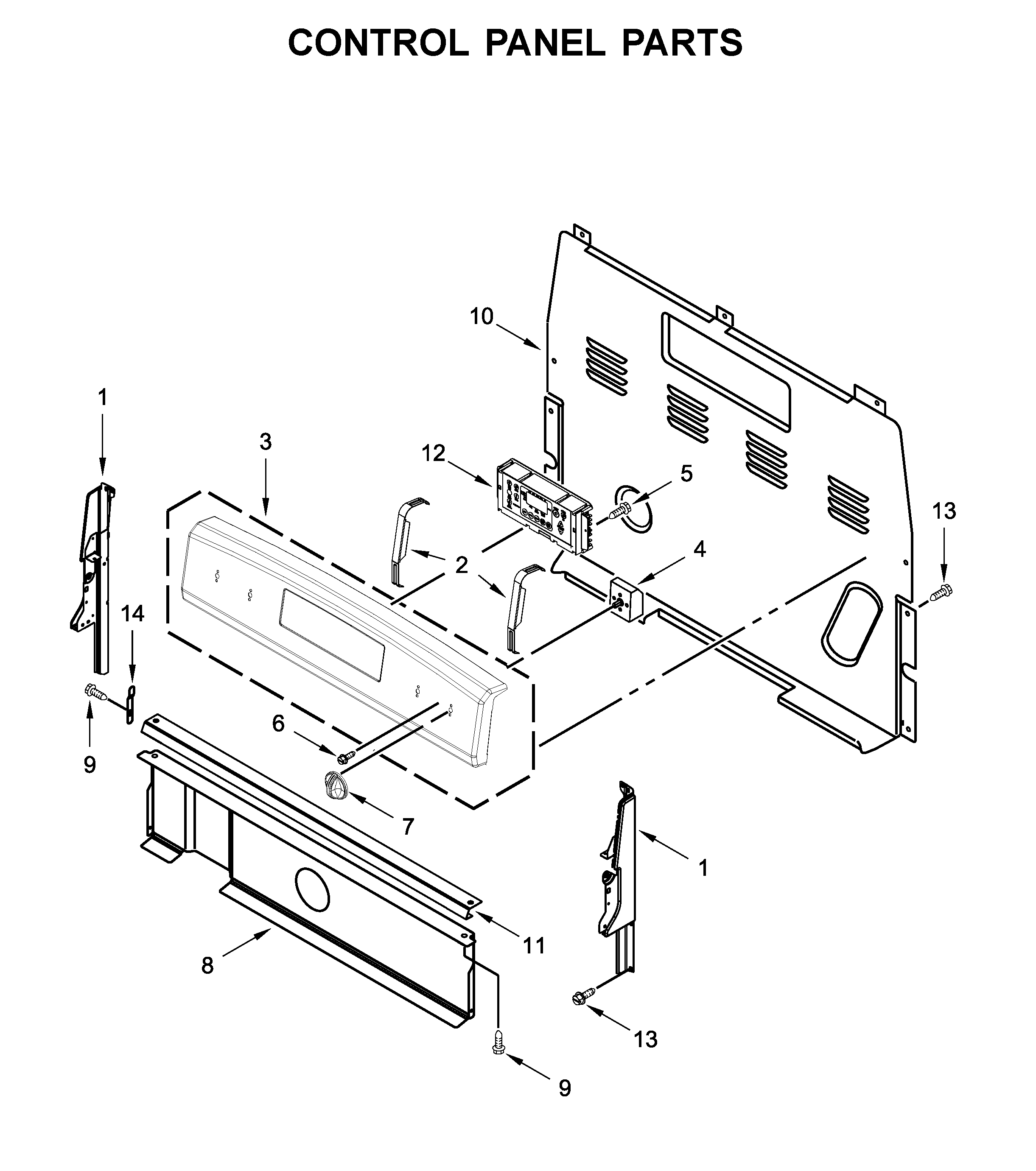 Whirlpool WFC315S0HW0 control panel parts diagram