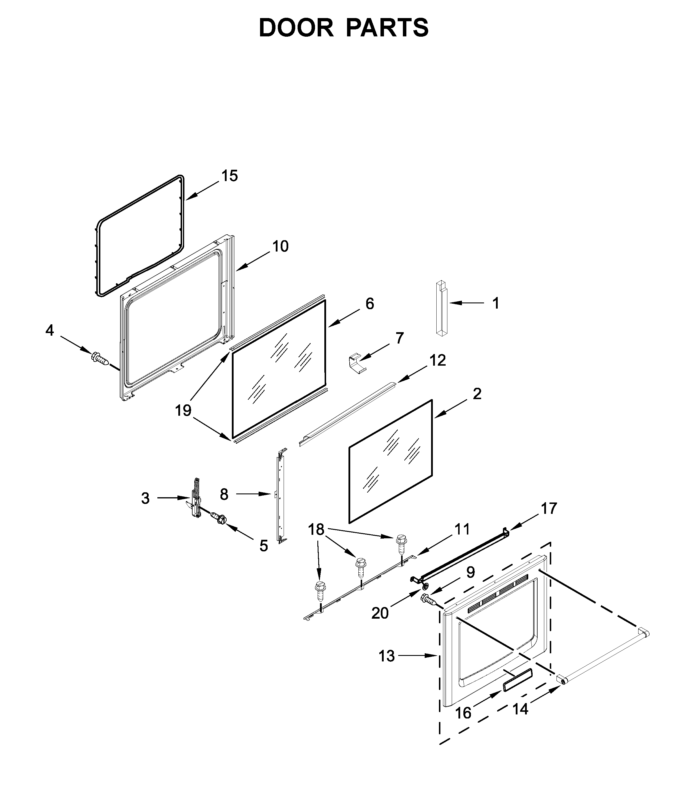 Maytag MER8800HK0 door parts diagram