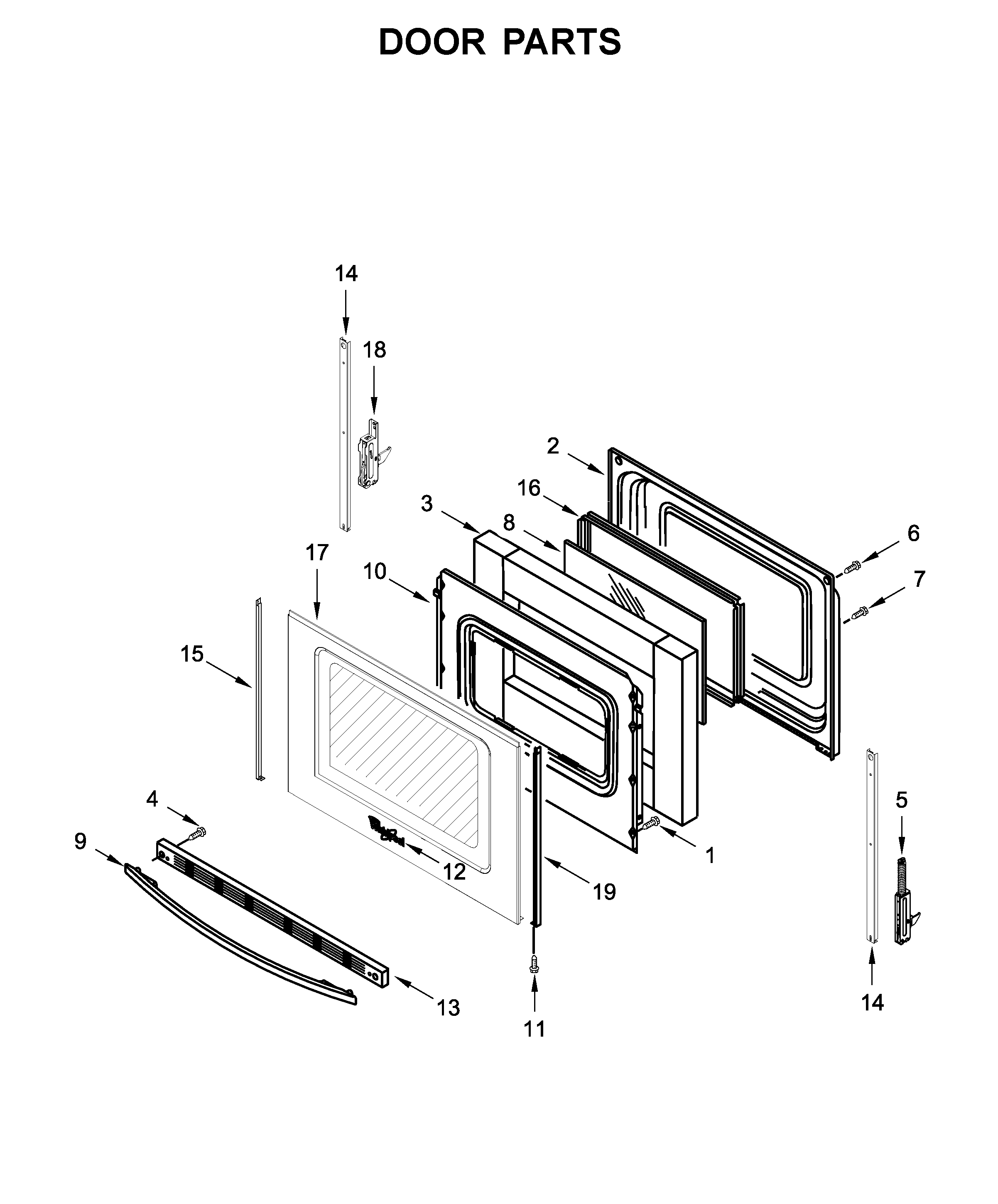 Amana YAES6603SFS2 door parts diagram