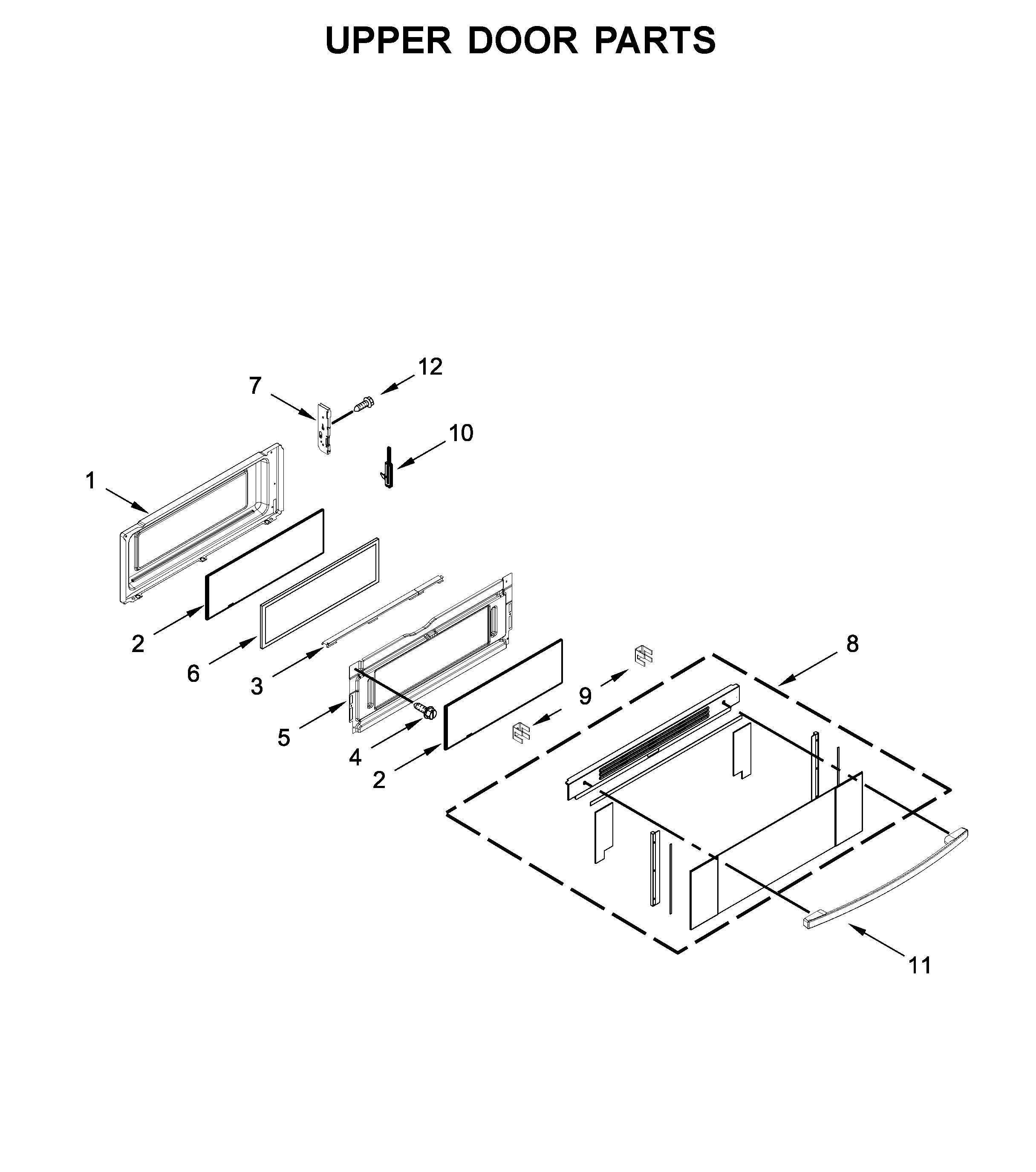 Ikea YIES900DS04 upper door parts diagram