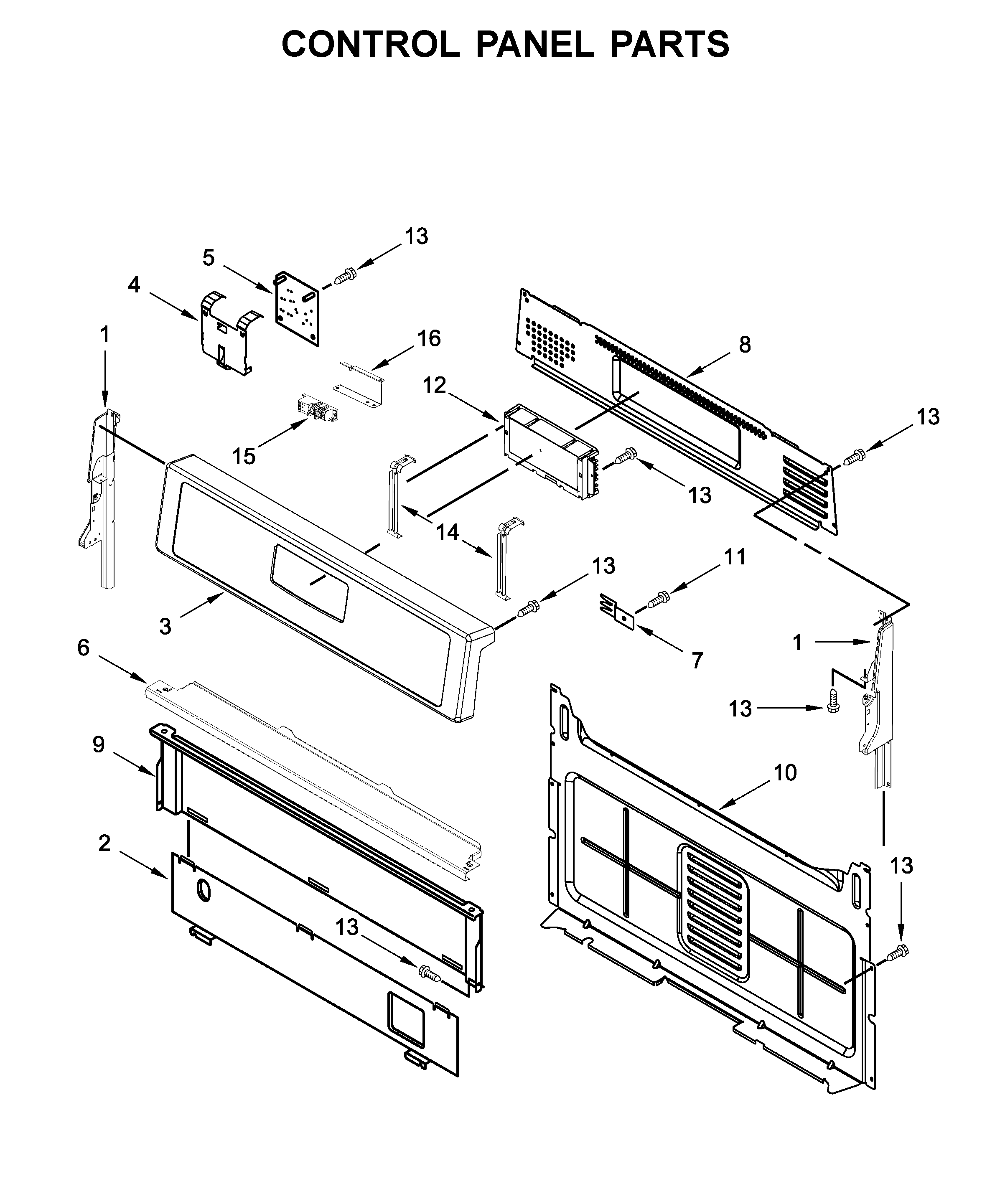 Whirlpool WFG520S0FS1 control panel parts diagram