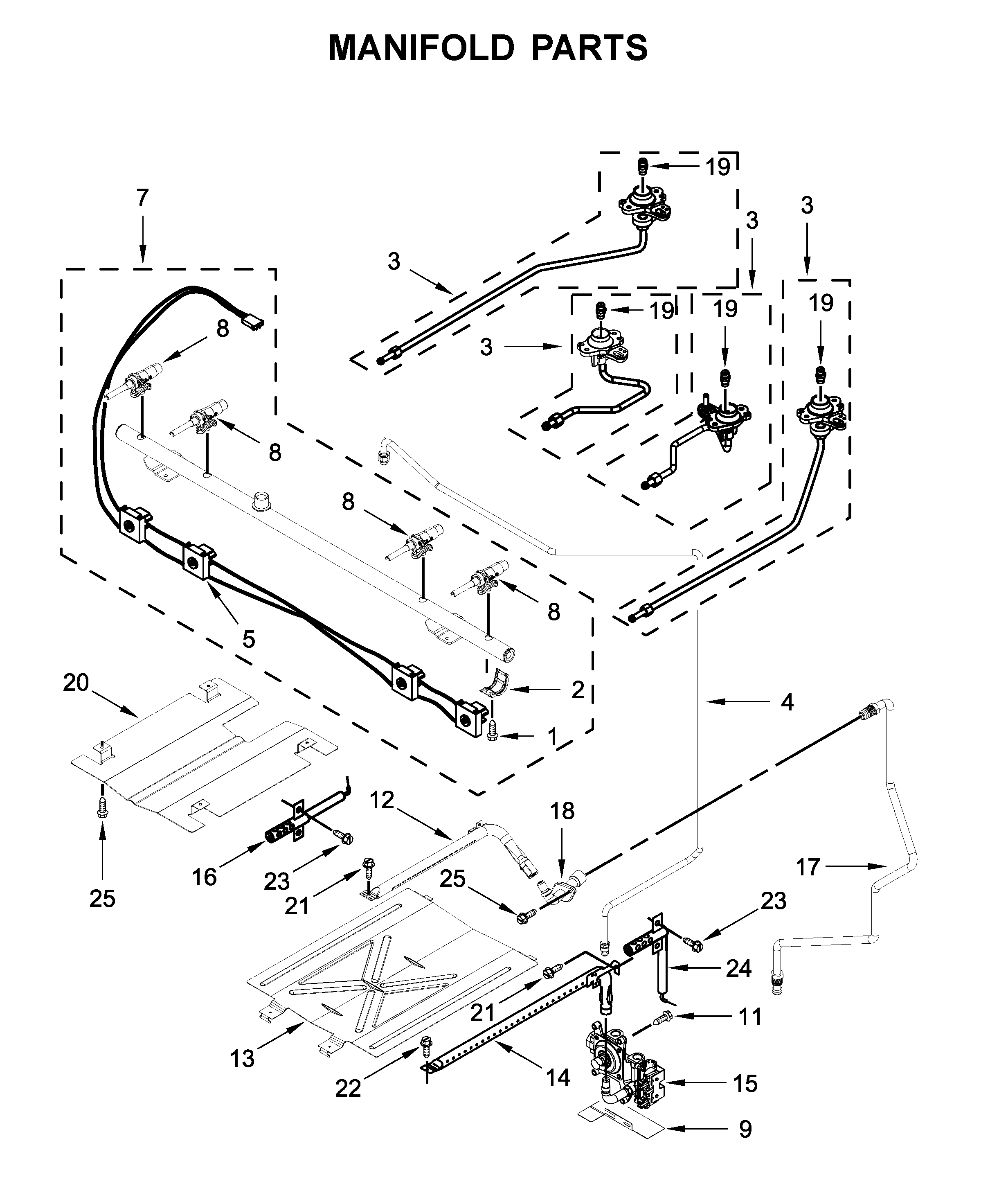 Whirlpool WFG520S0FS1 manifold parts diagram