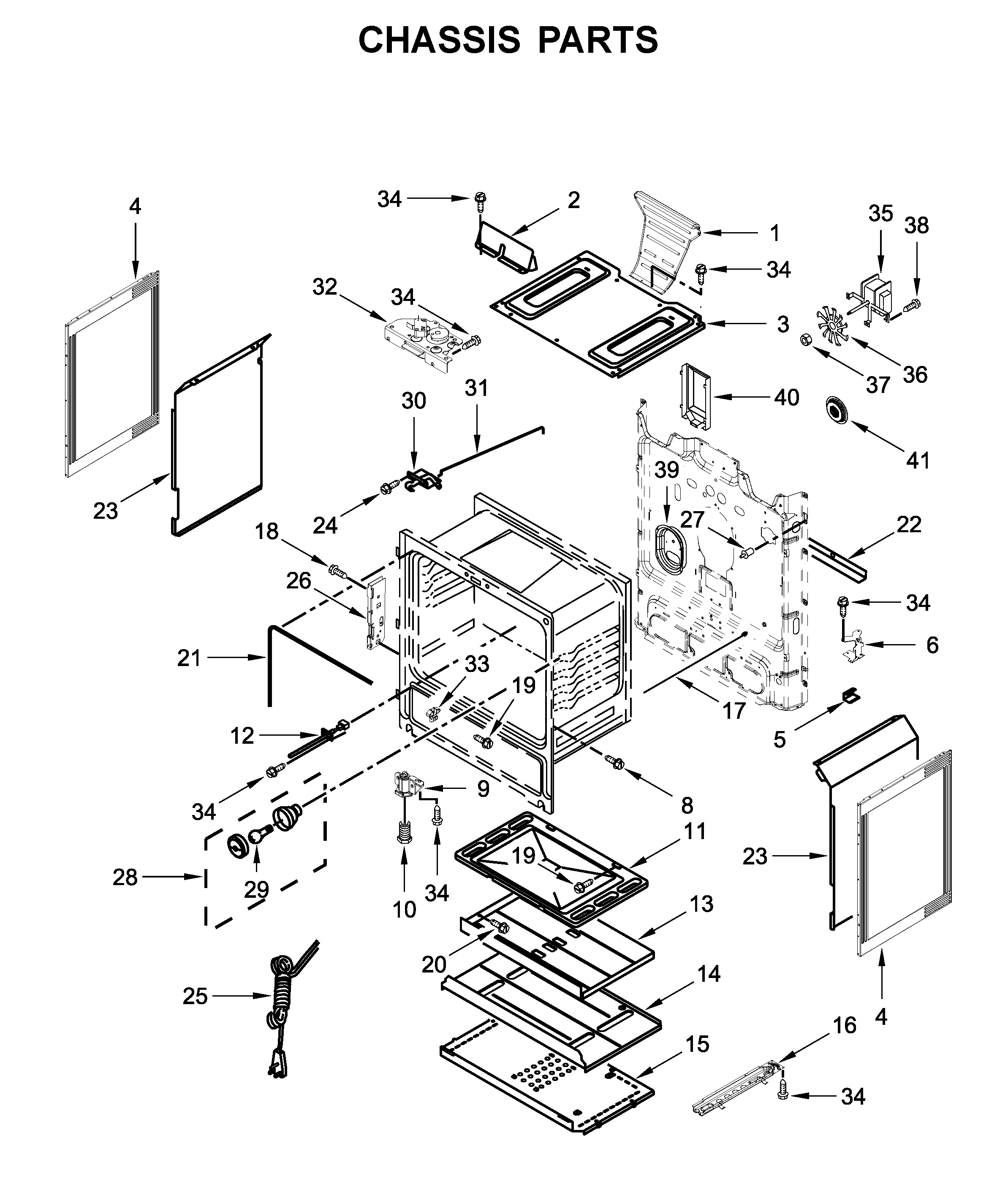 Whirlpool WFG520S0FS1 chassis parts diagram