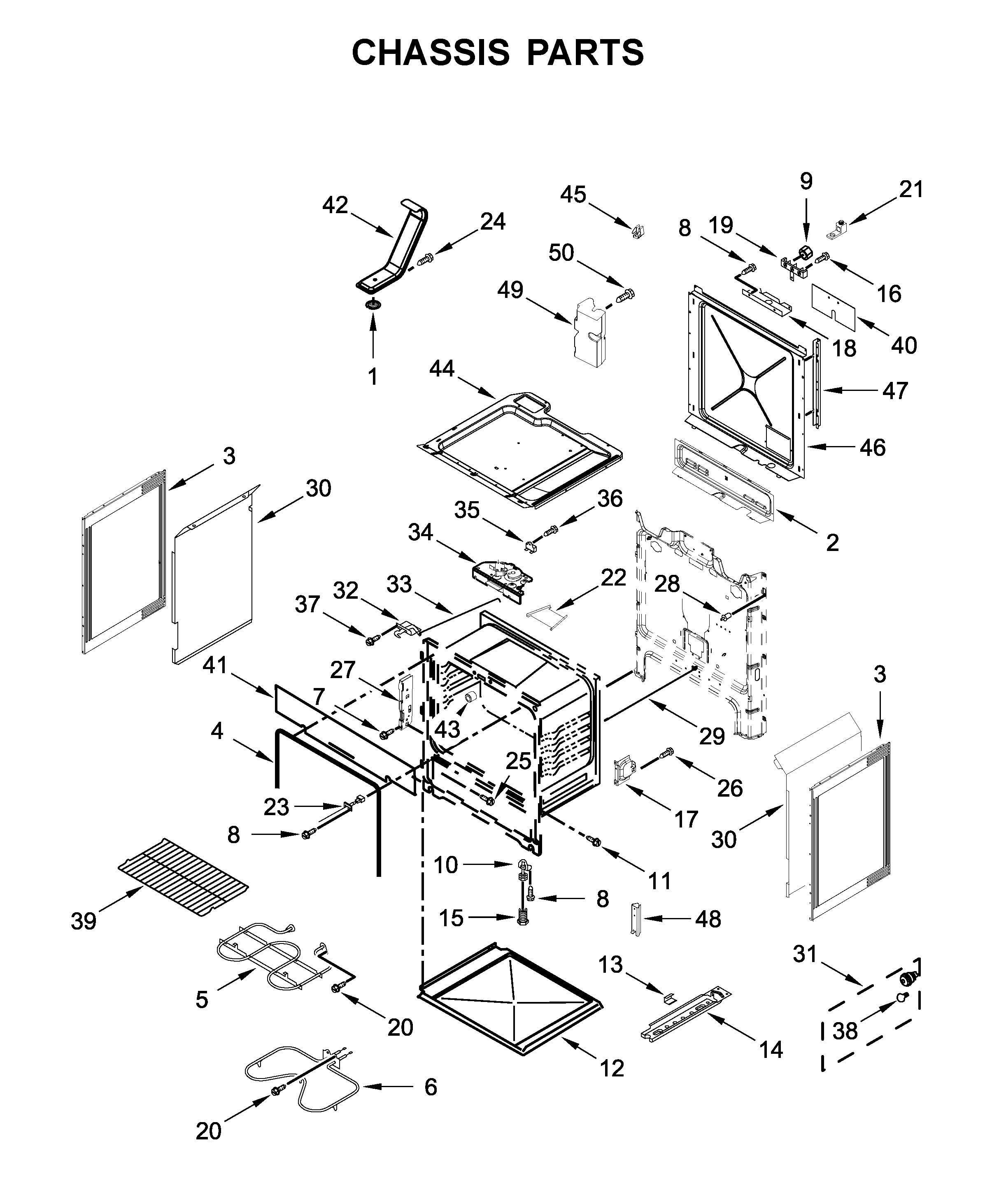 Whirlpool WEE510SAGS1 chassis parts diagram