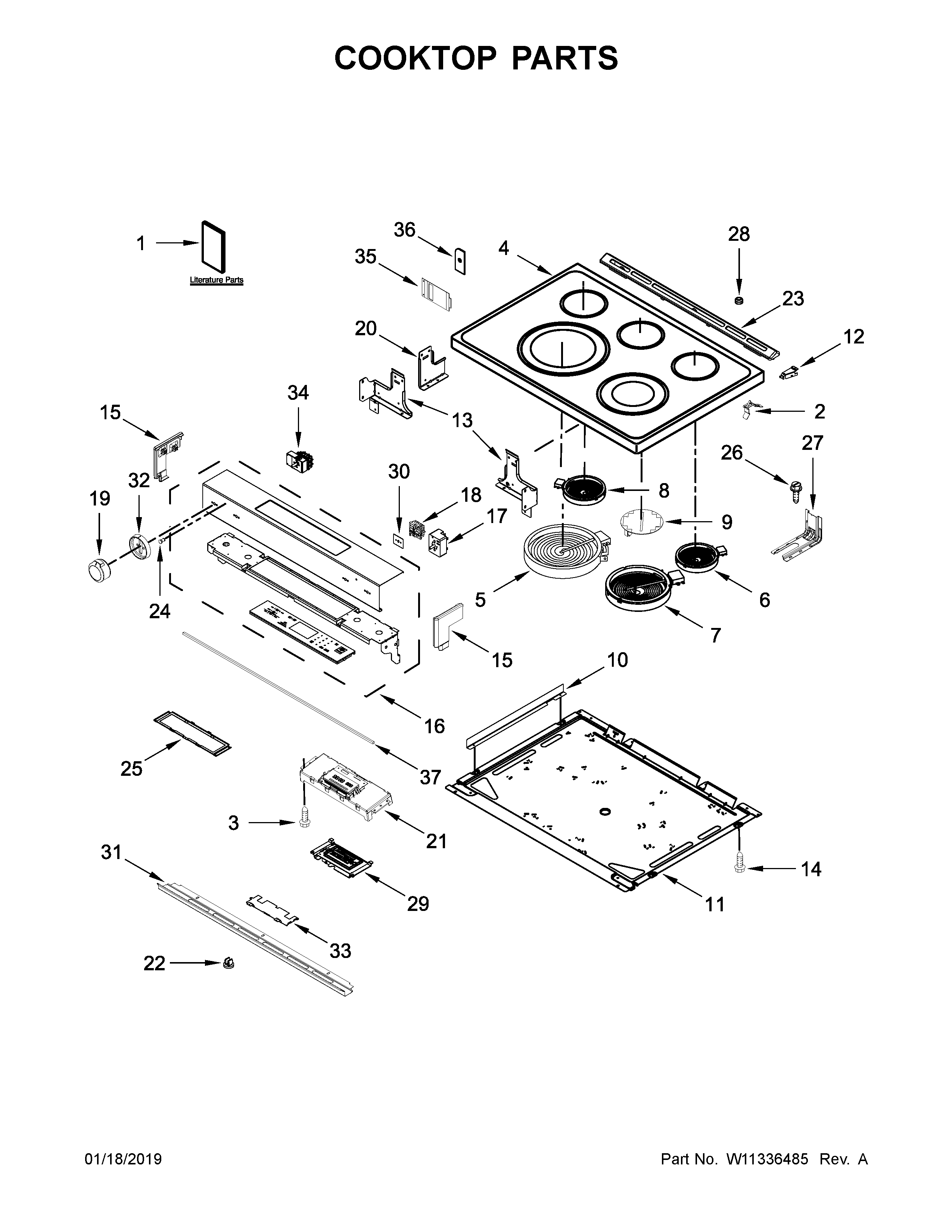 KitchenAid YKSEG700ESS3 cooktop parts diagram