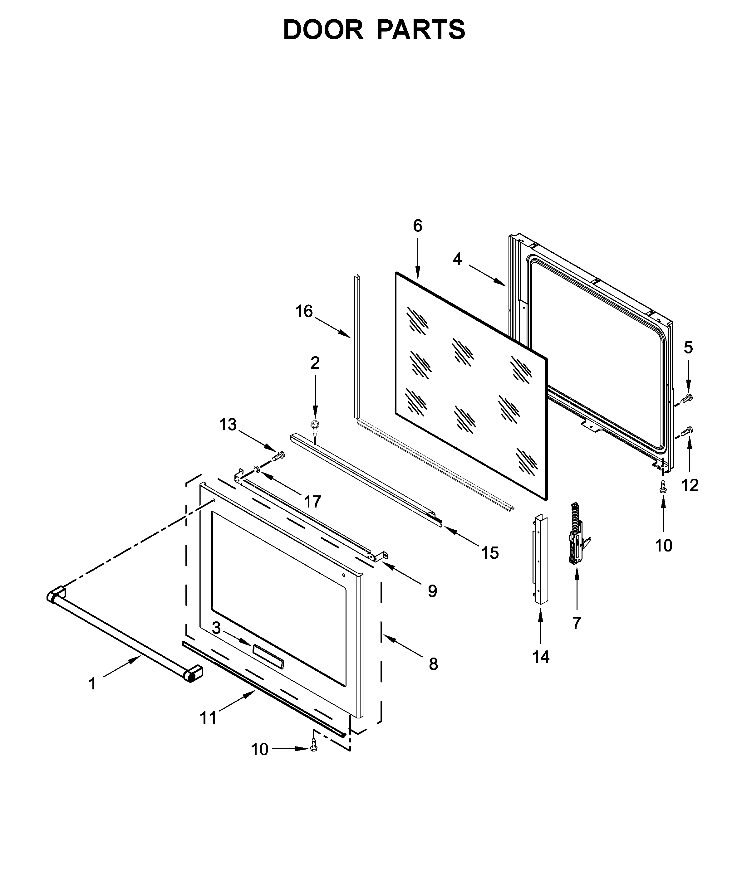 KitchenAid YKSEG700ESS3 door parts diagram