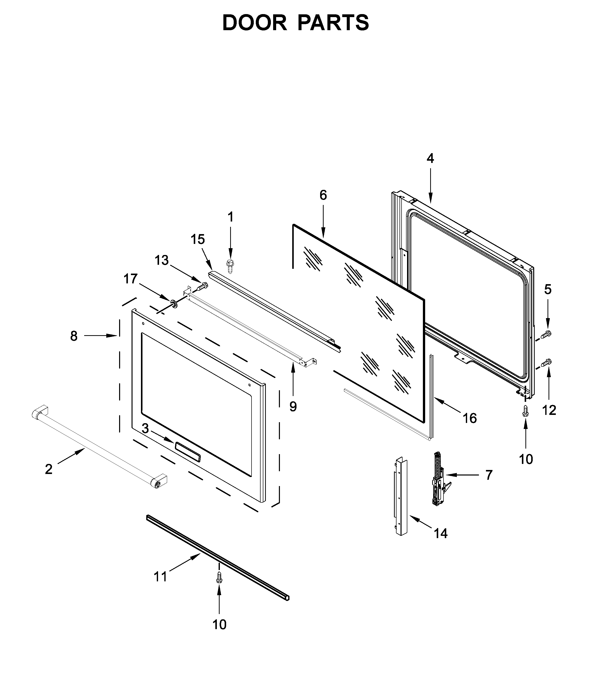KitchenAid YKSEB900EWH3 door parts diagram