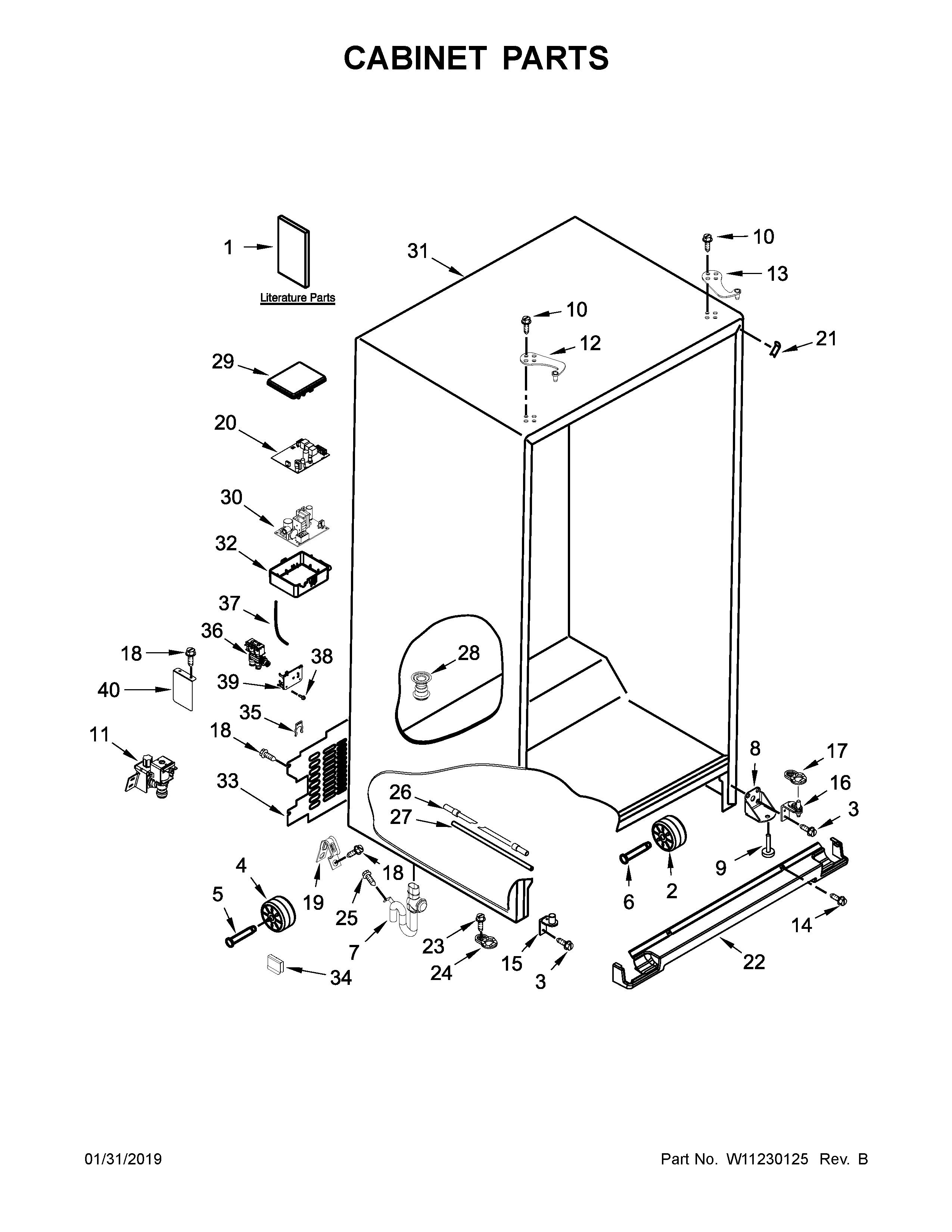 KitchenAid KRSC500ESS01 cabinet parts diagram