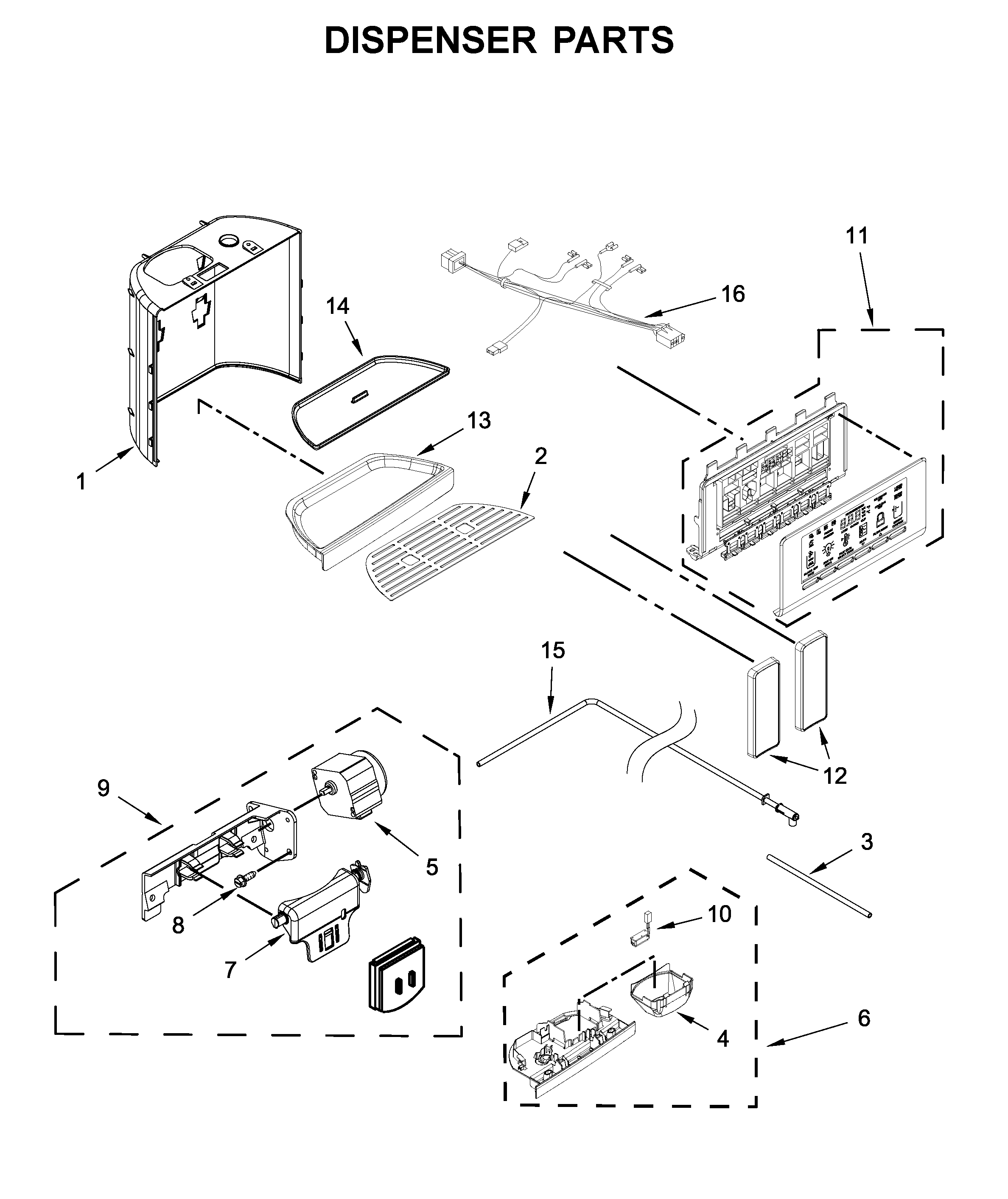 KitchenAid KRSC500ESS01 dispenser parts diagram