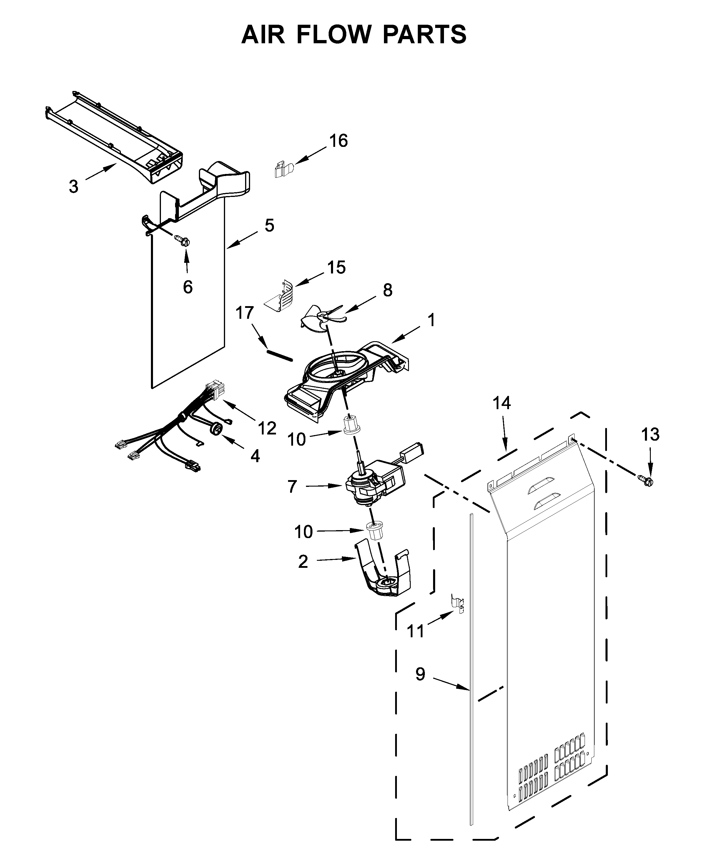 KitchenAid KRSC500ESS01 air flow parts diagram