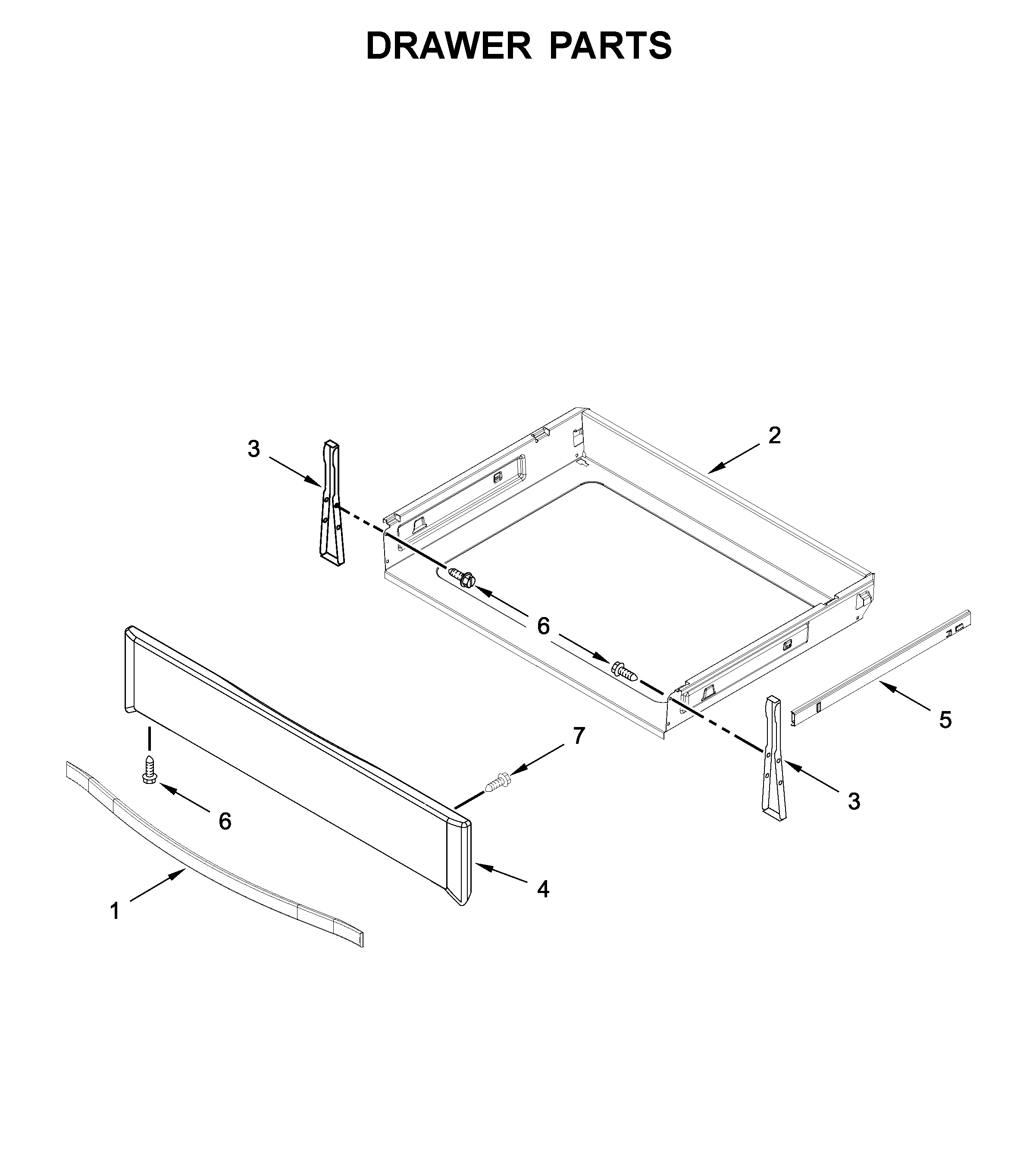 Whirlpool YWEE745H0FS2 drawer parts diagram