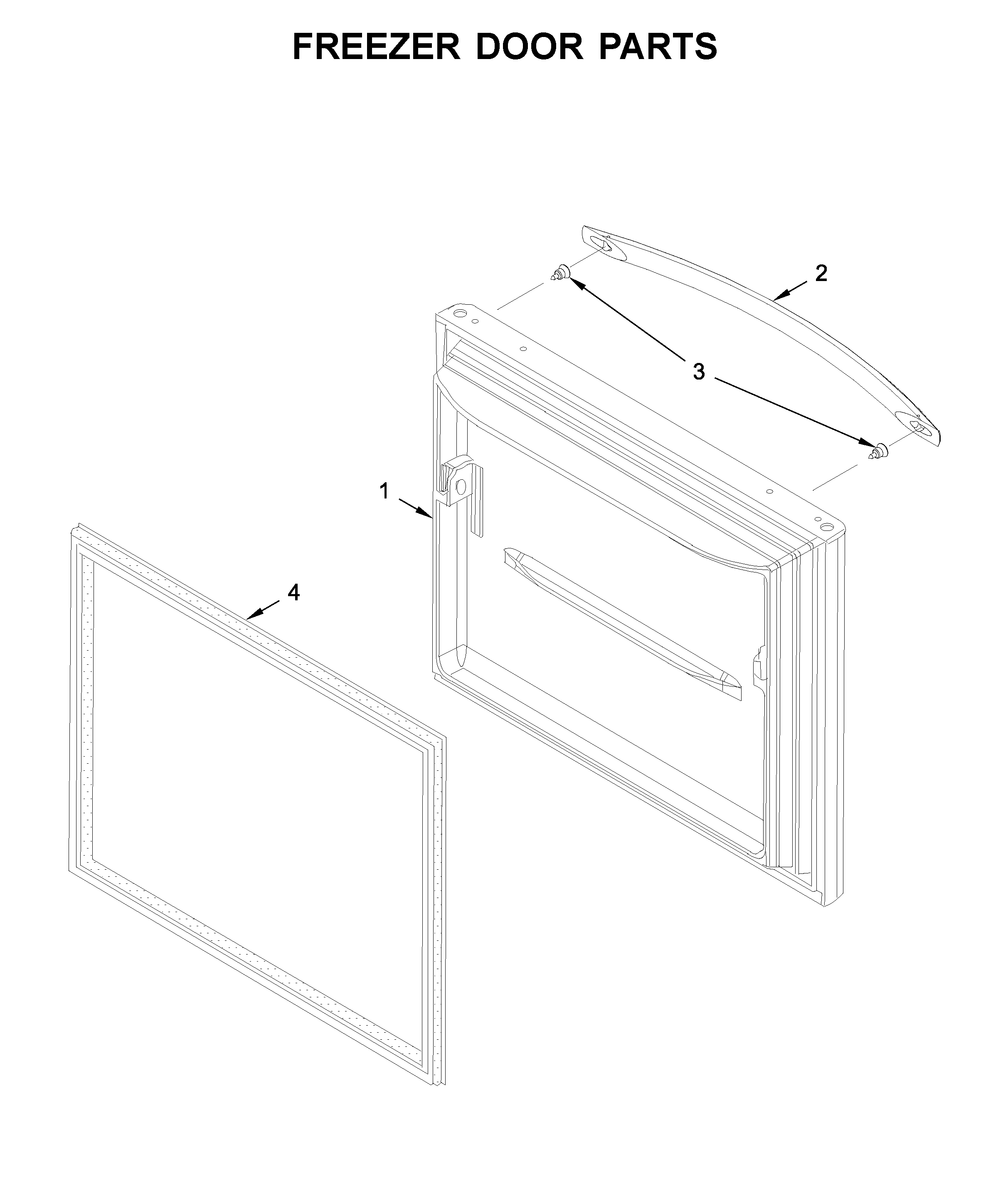 Whirlpool WRB329DMBM01 freezer door parts diagram