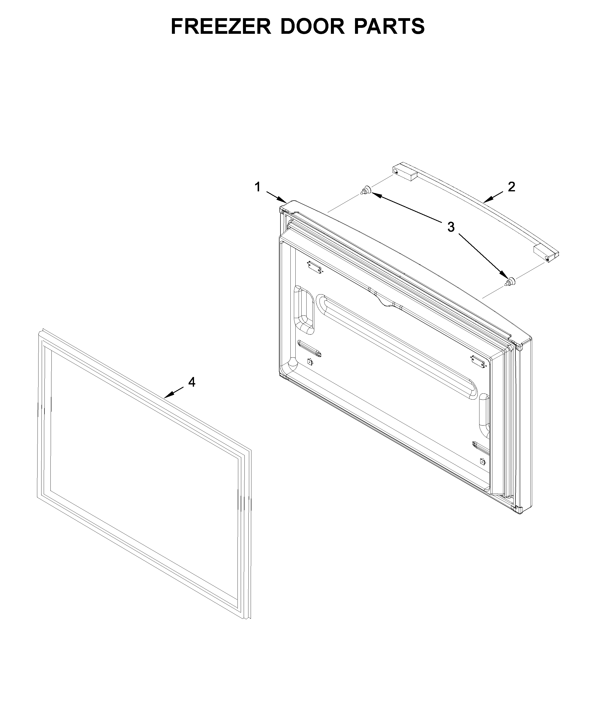 Whirlpool WRFA35SWHZ02 freezer door parts diagram