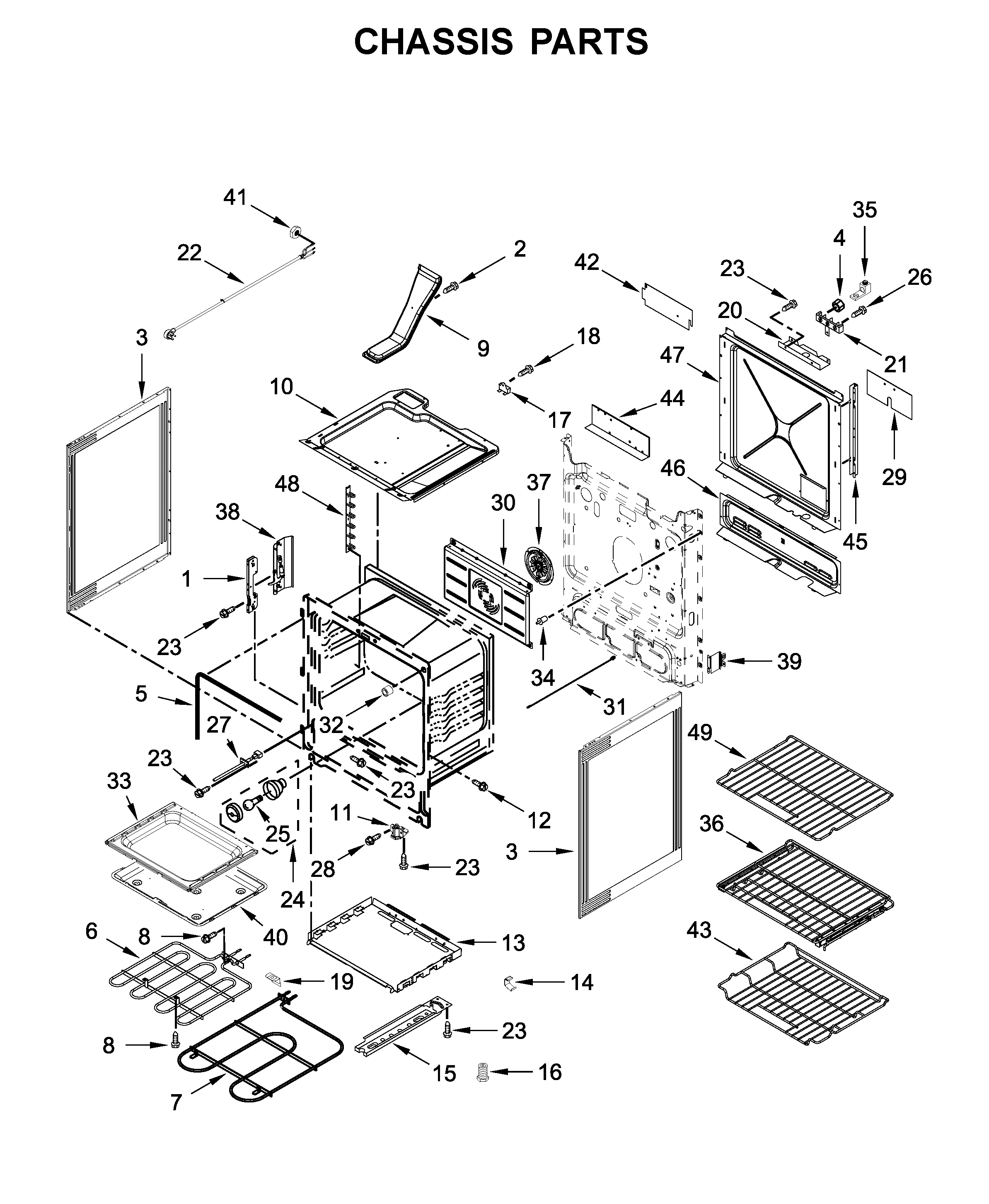 Jenn-Air JIS1450DS0 chassis parts diagram