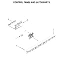 KitchenAid KDFE104HWH0 control panel and latch parts diagram