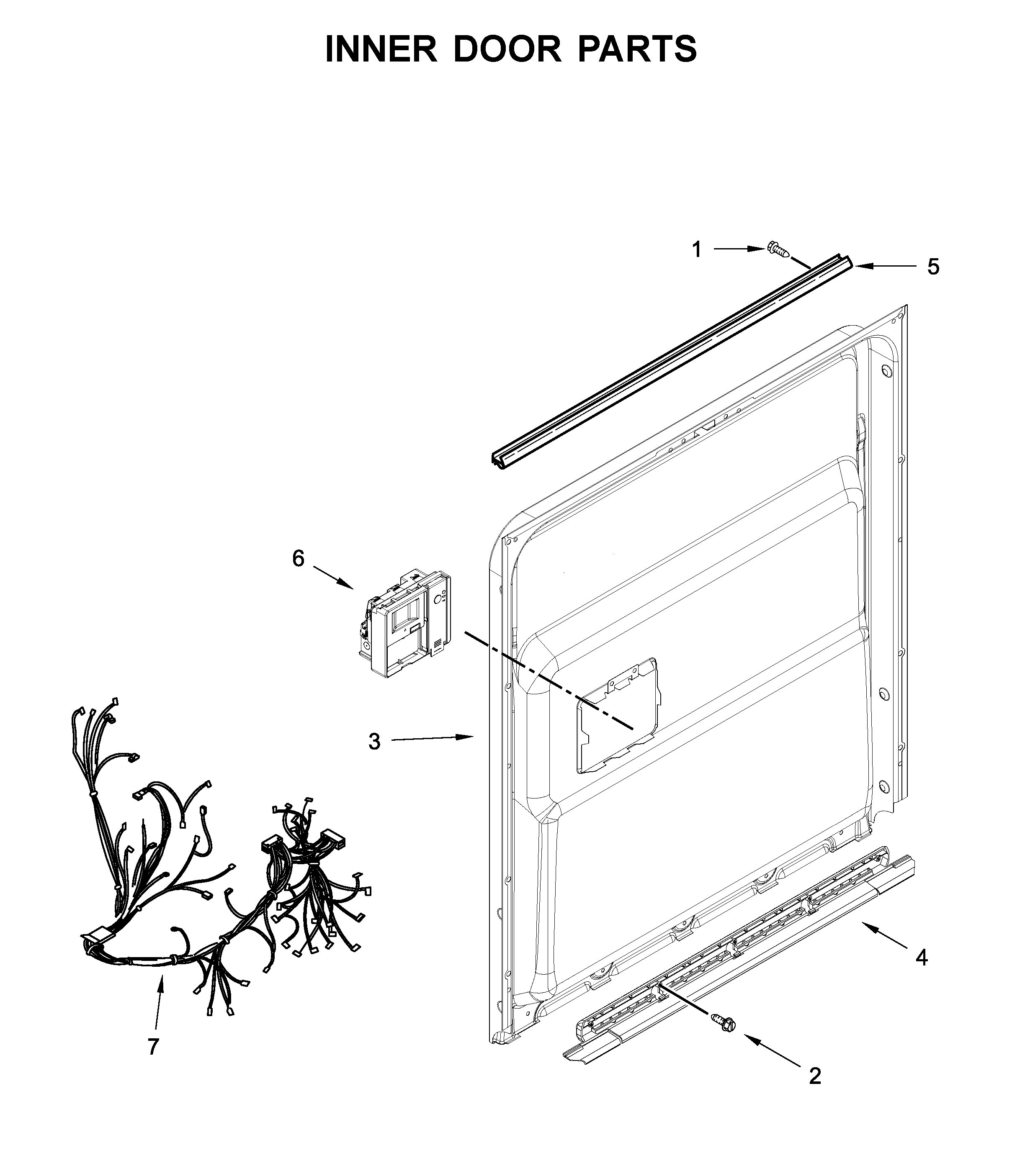 KitchenAid KDFE104HWH0 inner door parts diagram