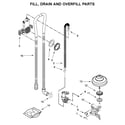 KitchenAid KDFE104HWH0 fill, drain and overfill parts diagram