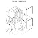 KitchenAid KDFE104HWH0 tub and frame parts diagram