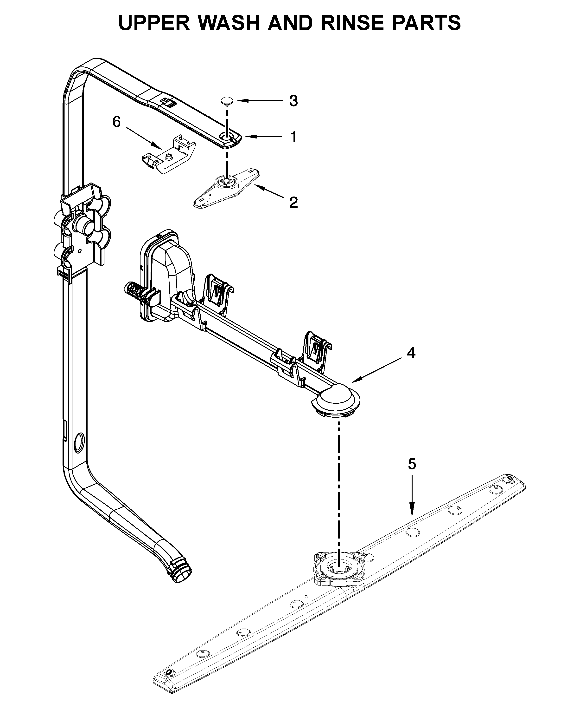 KitchenAid KDFE104HWH0 upper wash and rinse parts diagram