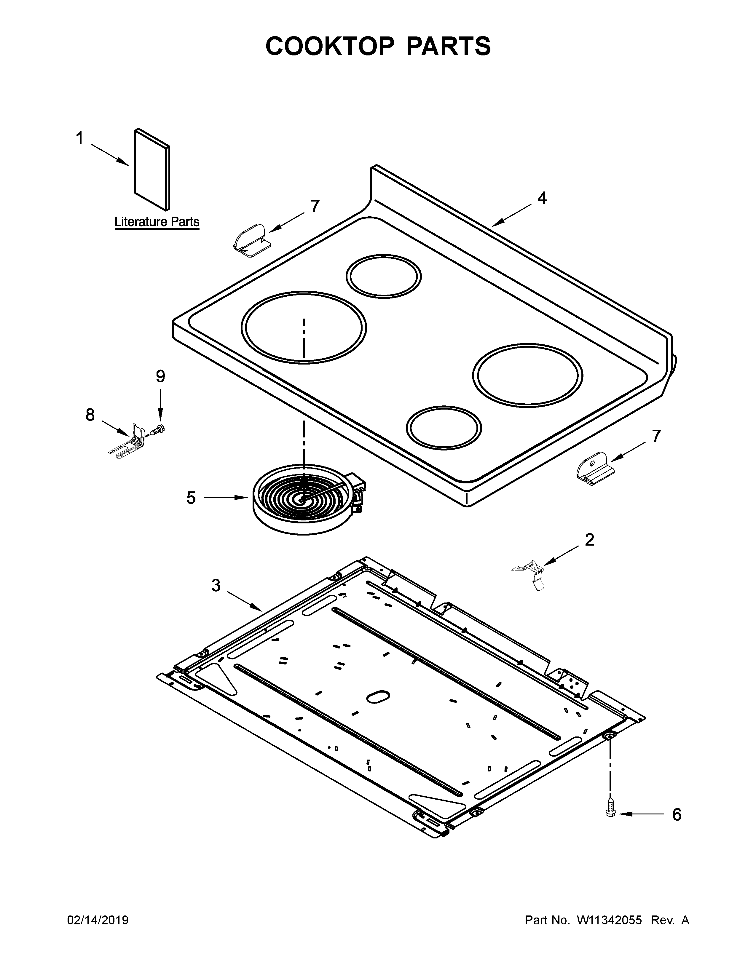 Amana YAER6603SFS2 cooktop parts diagram