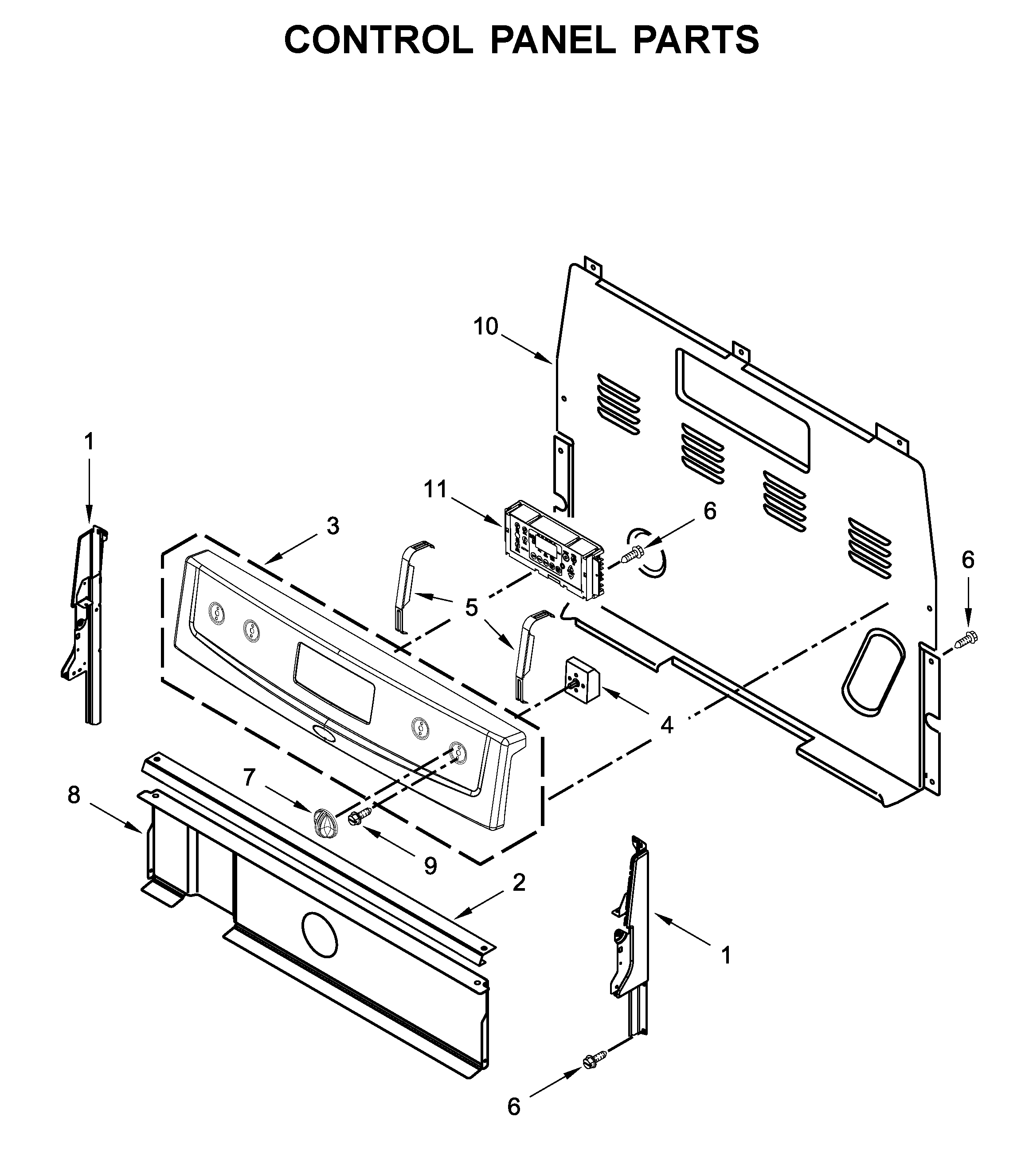 Amana YAER6603SFS2 control panel parts diagram