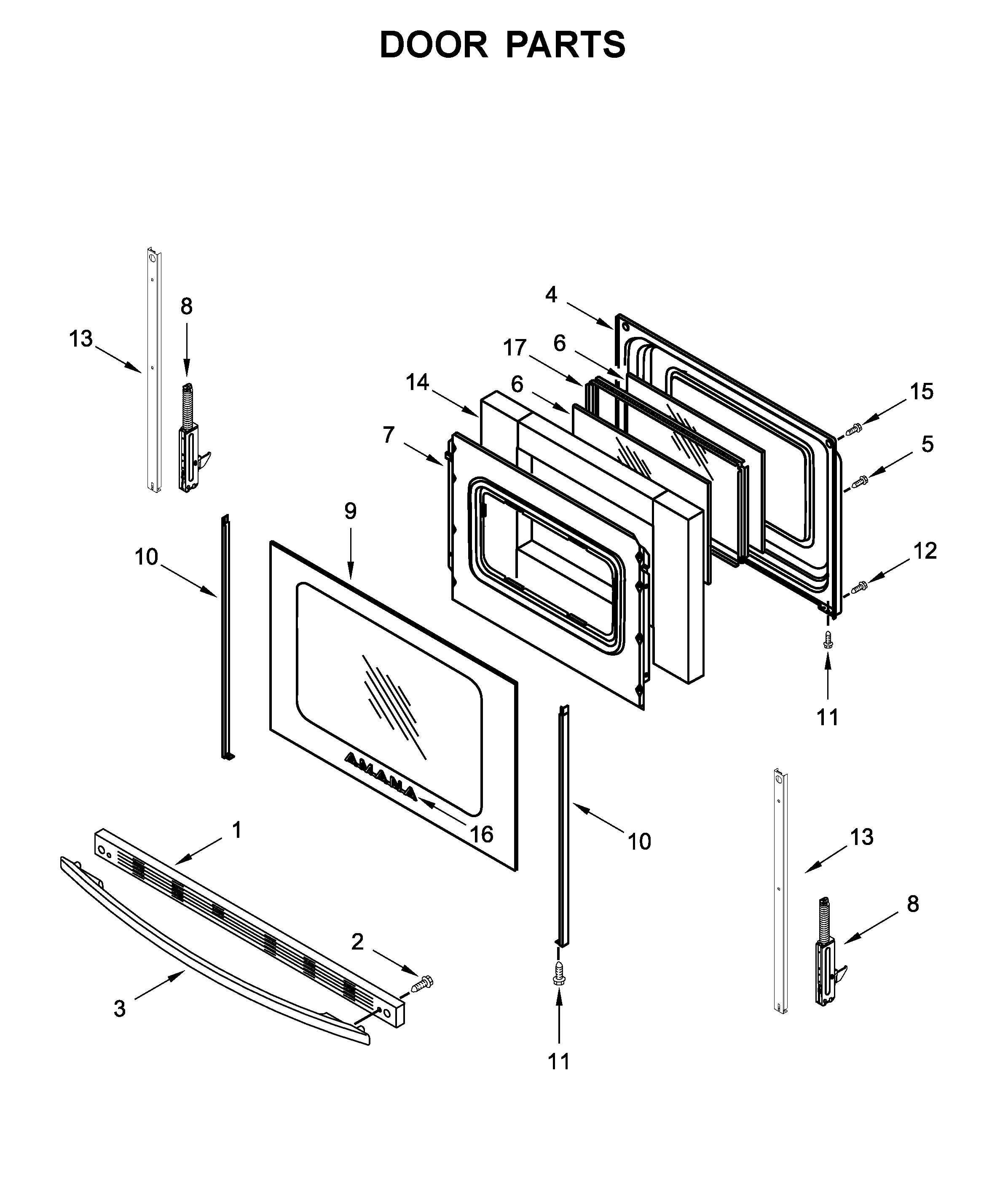 Amana YAER6603SFS2 door parts diagram