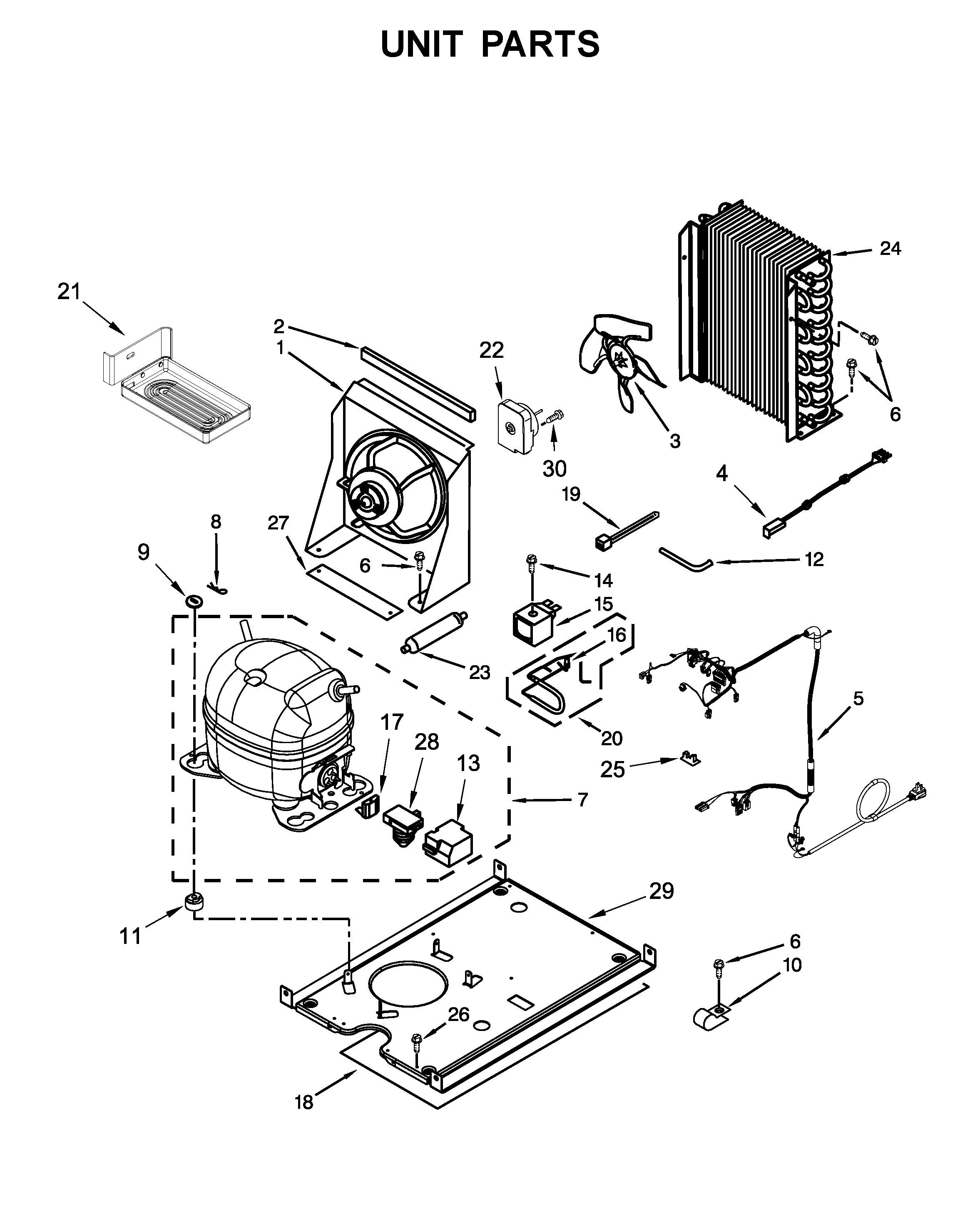 Whirlpool WUI75X15HW00 unit parts diagram