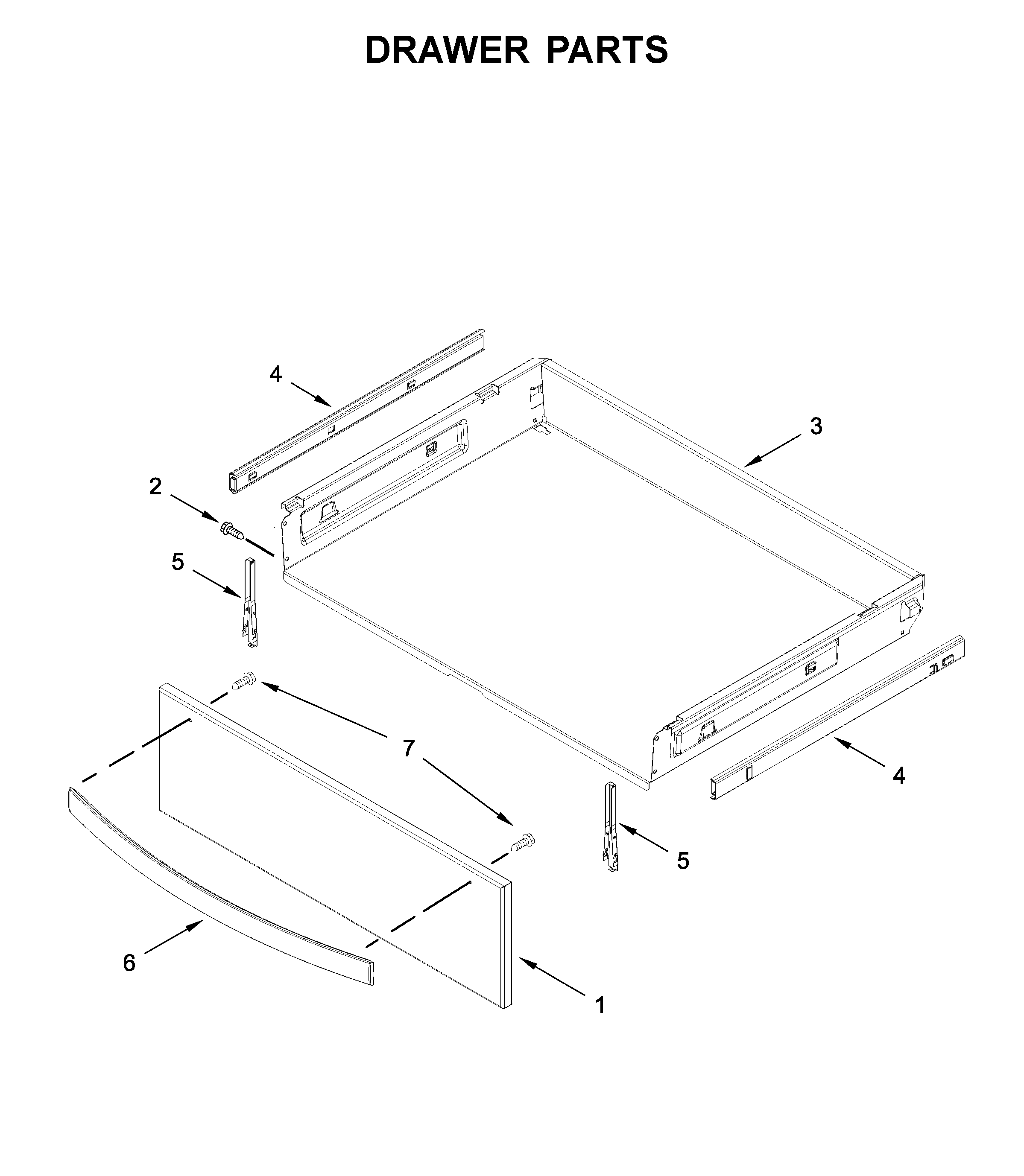 Whirlpool YWFE975H0HV1 drawer parts diagram