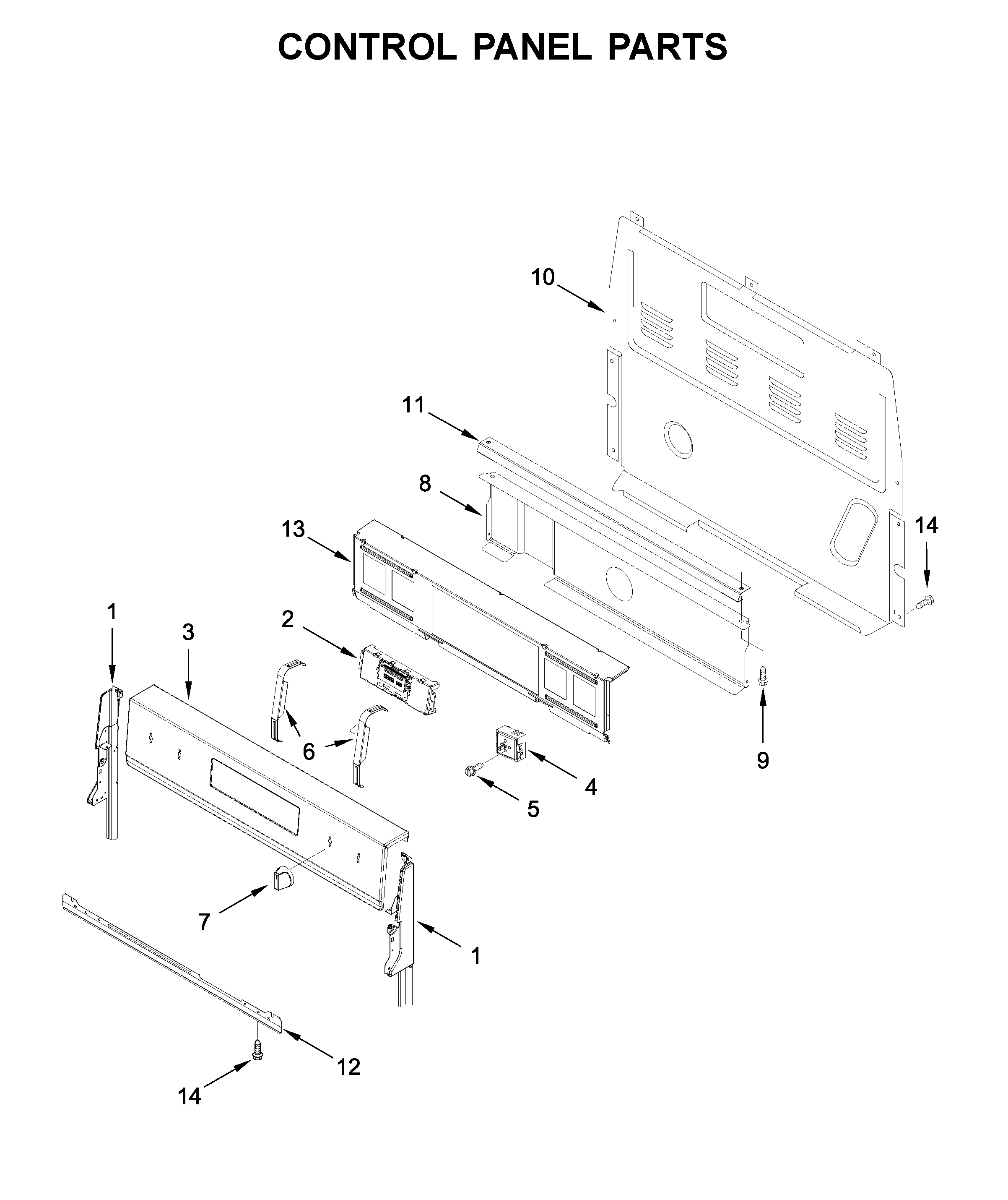 Whirlpool YWFE550S0HZ1 control panel parts diagram