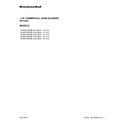 KitchenAid 5KHBC416EOB0 cover sheet diagram