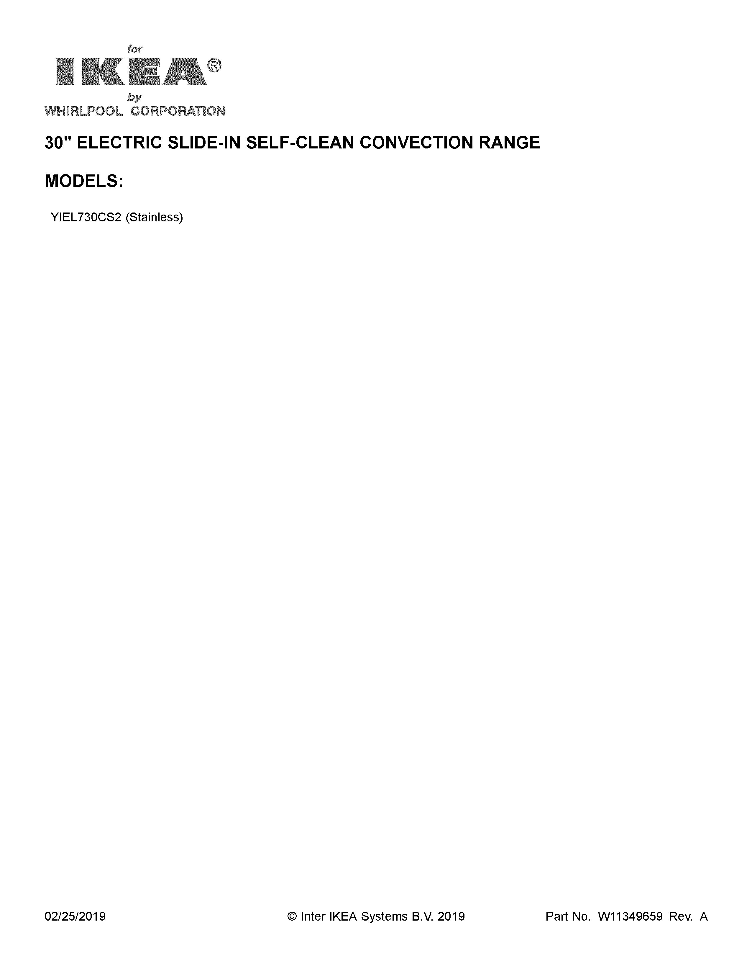 Ikea YIEL730CS2 cover sheet diagram