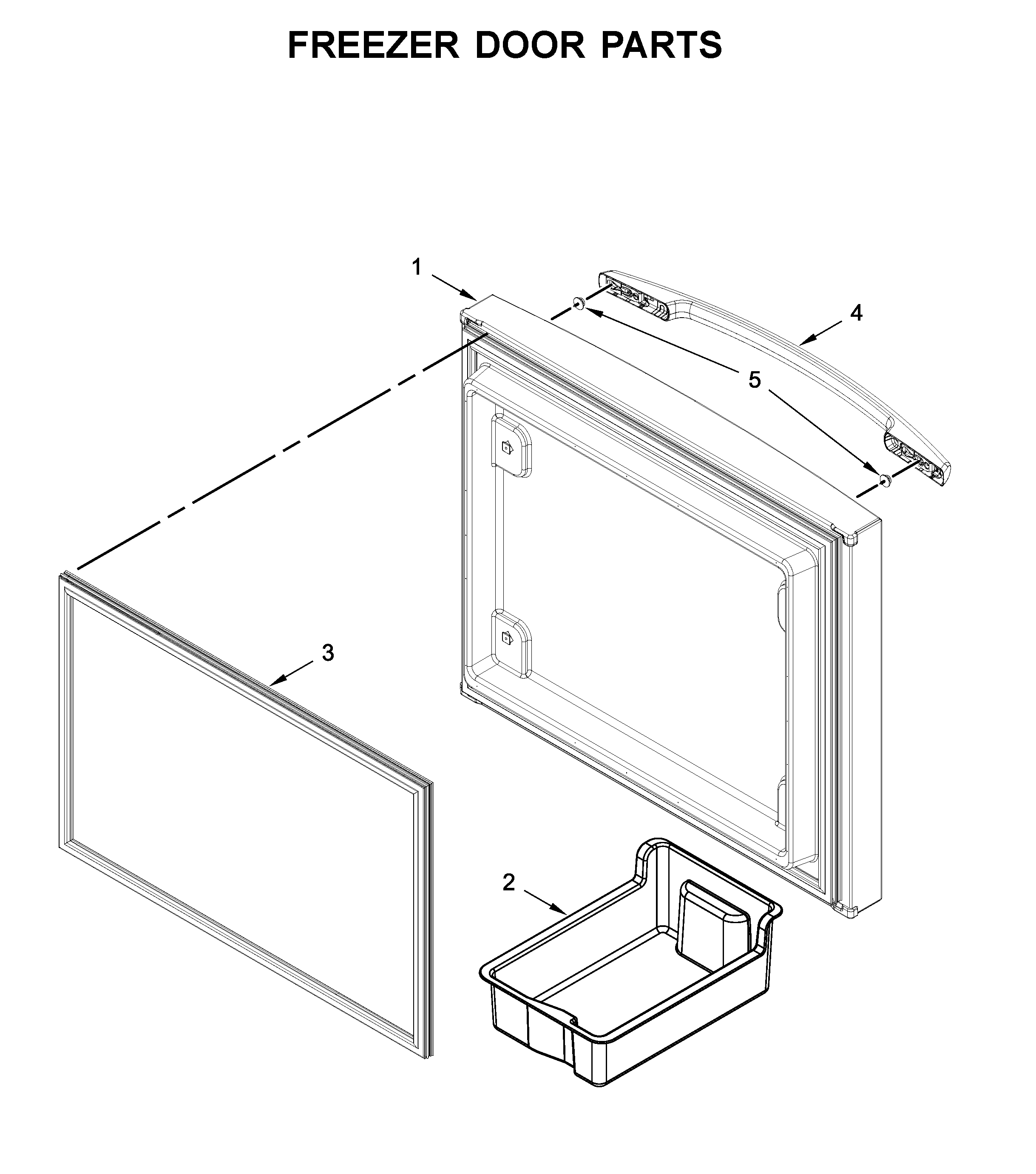 Maytag MFW2055YEB01 freezer door parts diagram