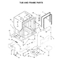 Jenn-Air JDTSS246GM0 tub and frame parts diagram