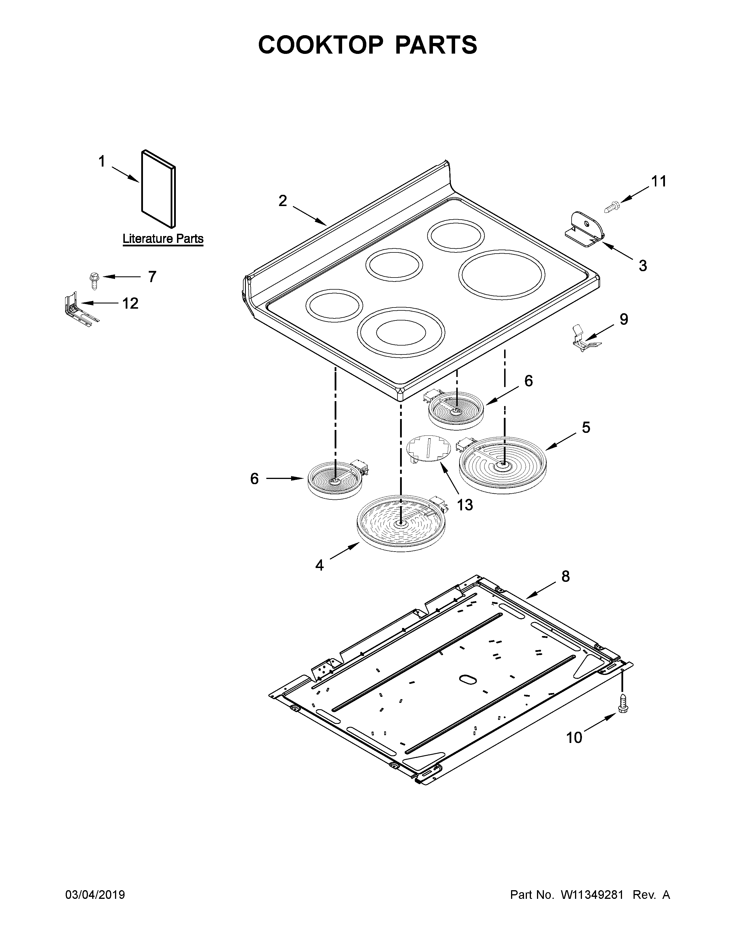 Maytag YMER6600FZ2 cooktop parts diagram